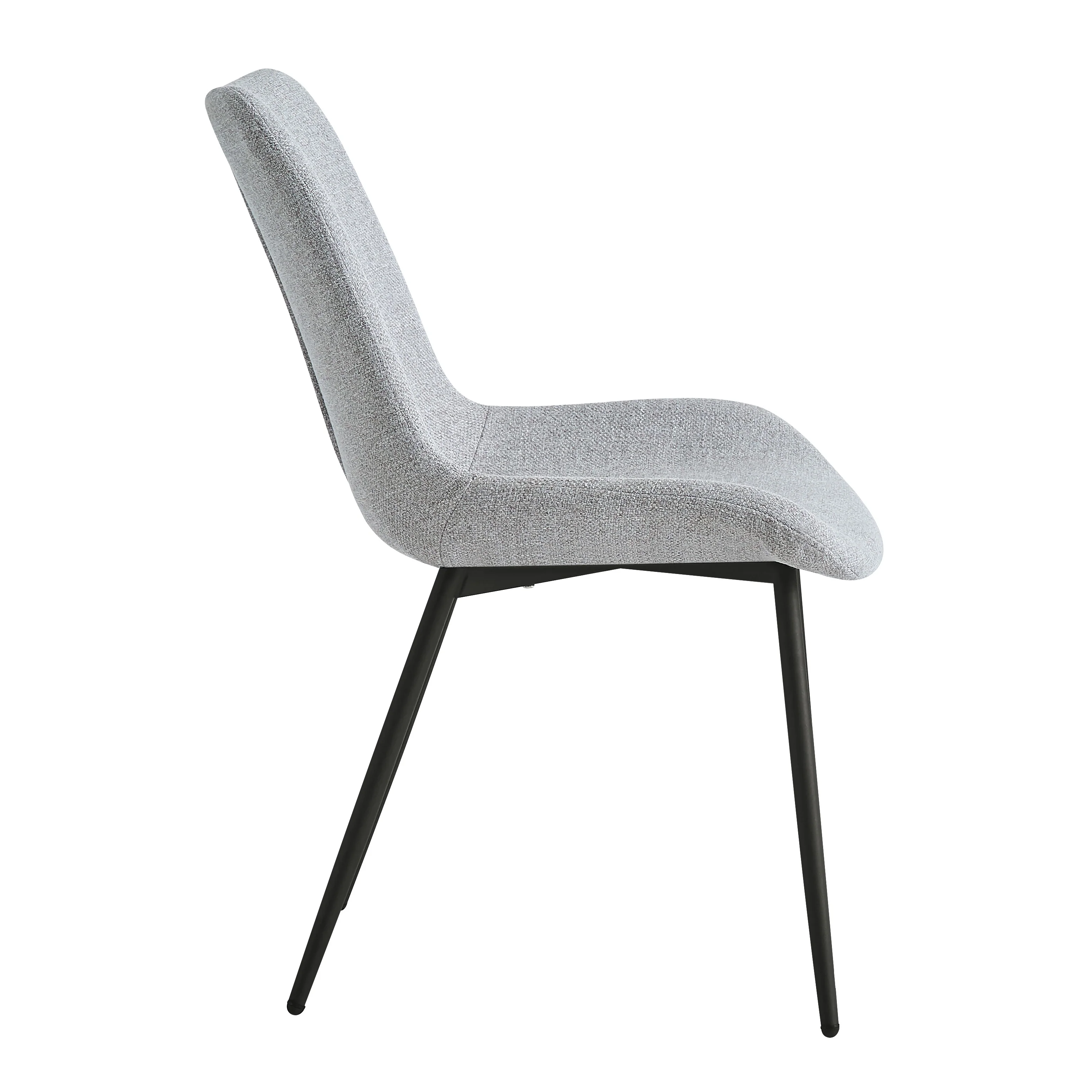 KOGE - Lot de 2 chaises en métal et tissu gris - Image 6