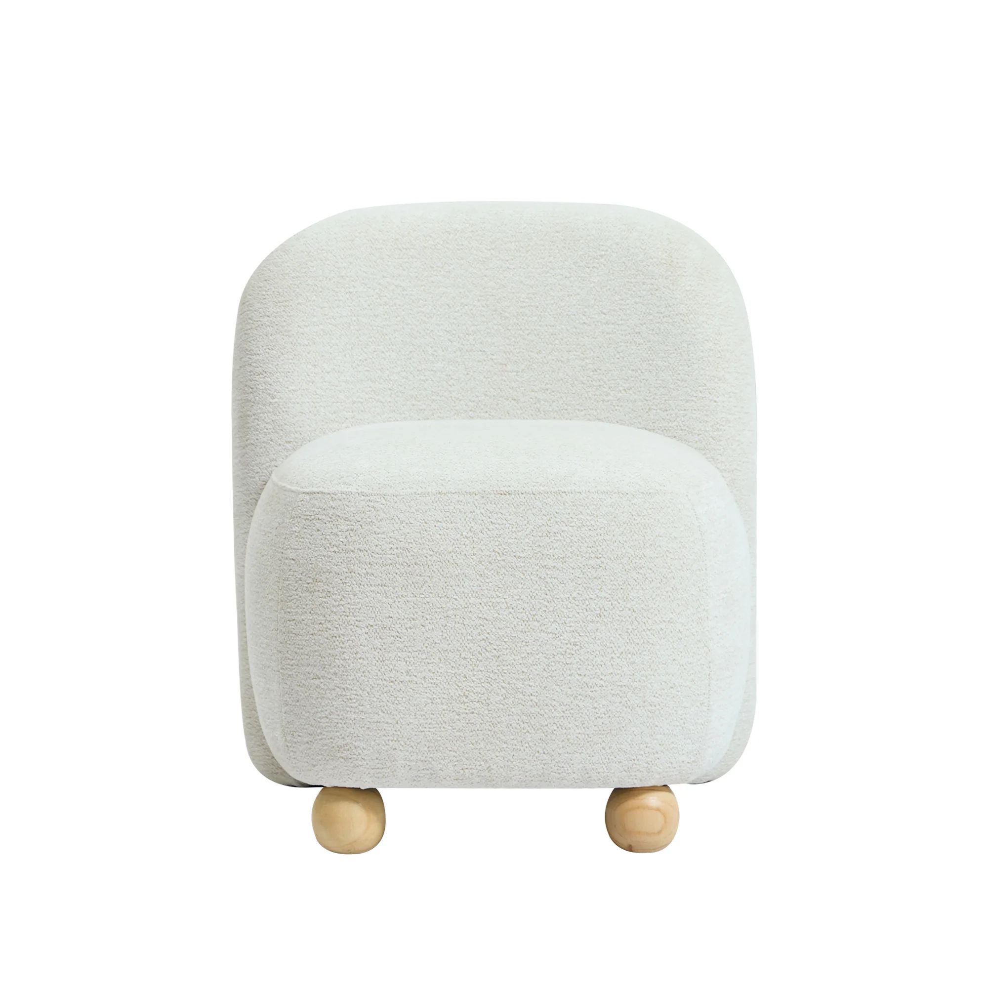 KOKKOLA - Fauteuil de salon en bois massif et tissu beige - Image 9