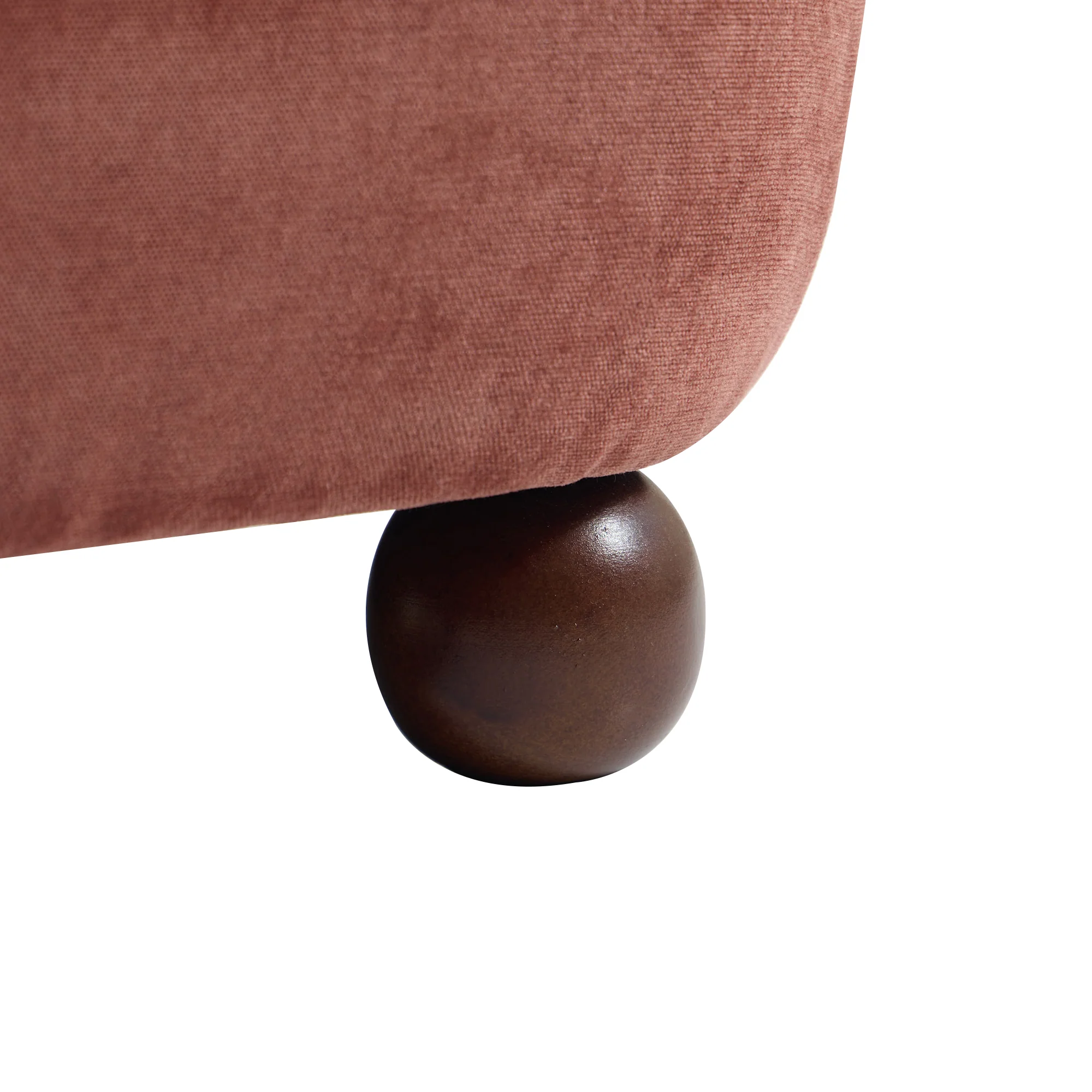 KOKKOLA - Fauteuil de salon en bois massif et tissu terracotta - Image 9