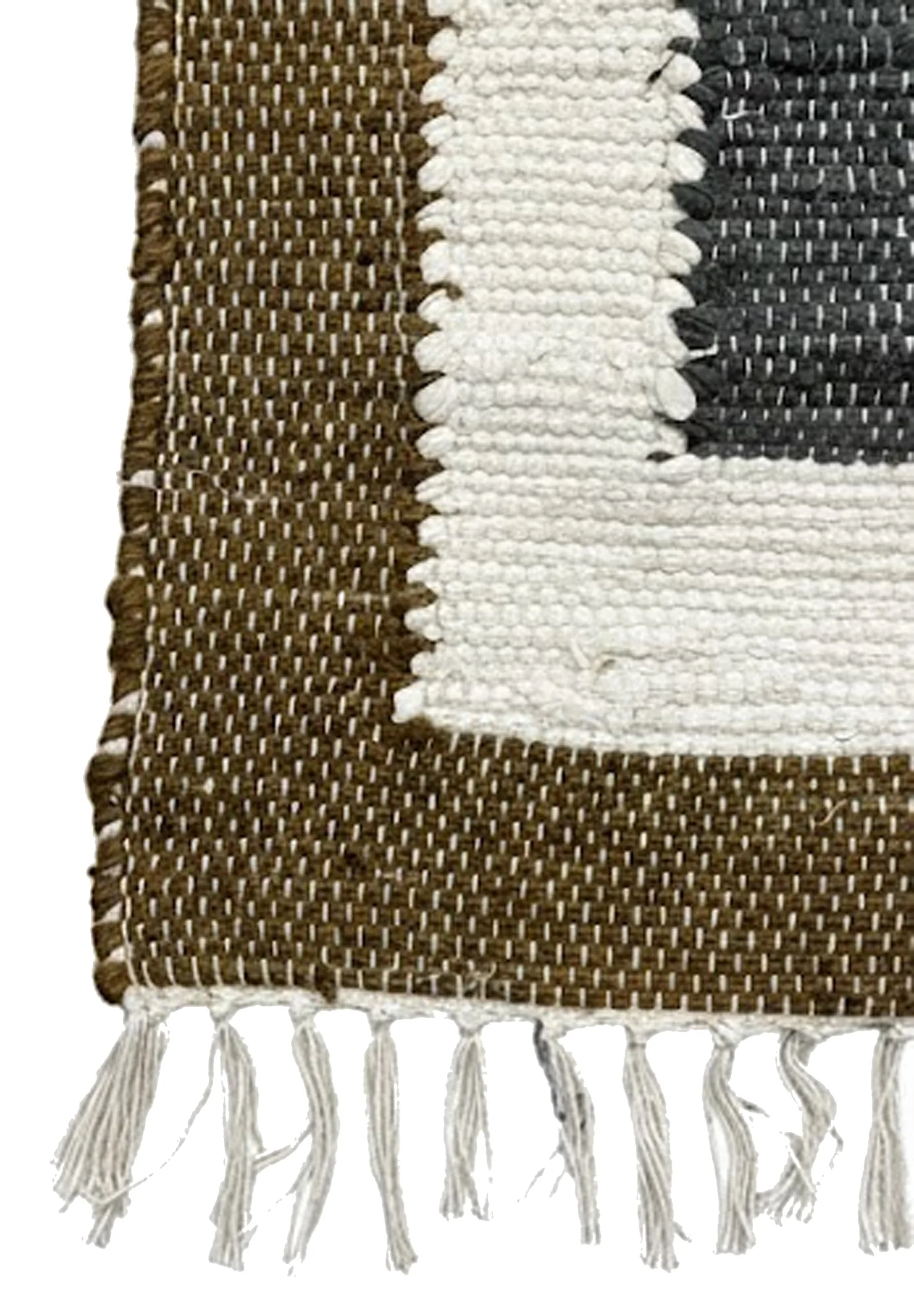 KOLARI - Tapis rectangulaire en coton avec motifs marrons et écrus 120 x 180 cm - Image 4