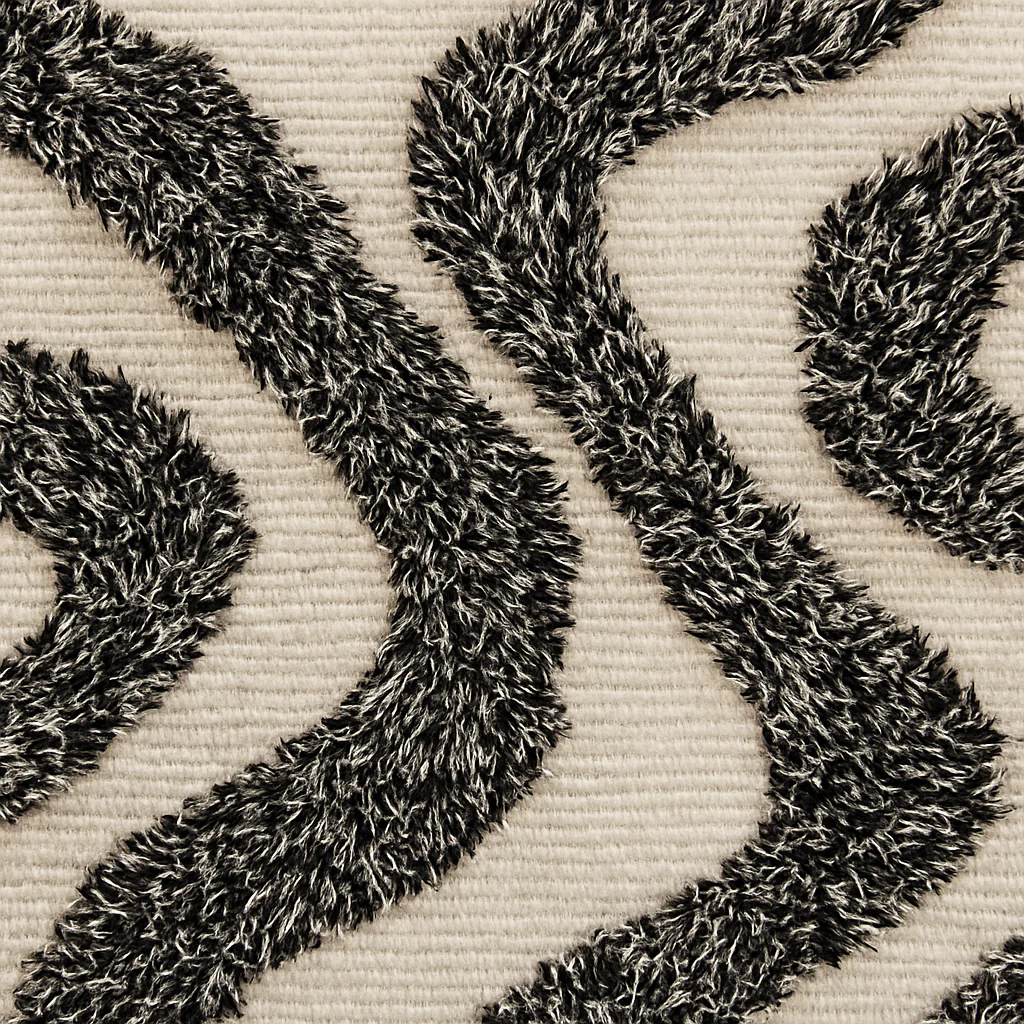 KOUVOLA - Tapis rectangulaire en coton avec motifs marrons et écrus 60 x 90 cm - Image 5