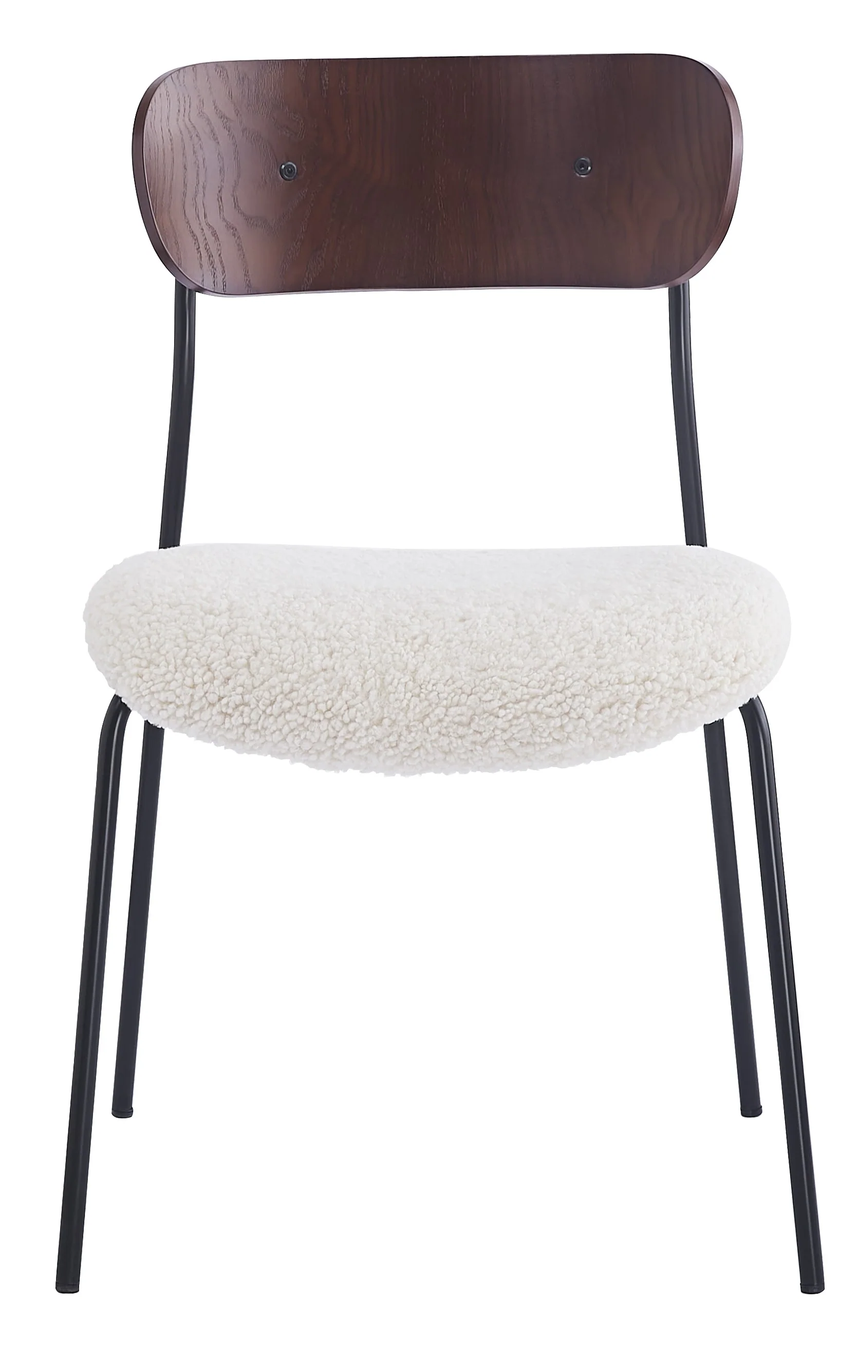 LINCOLN - Lot de 2 chaises industrielles en métal et bouclettes blanc - Image 7
