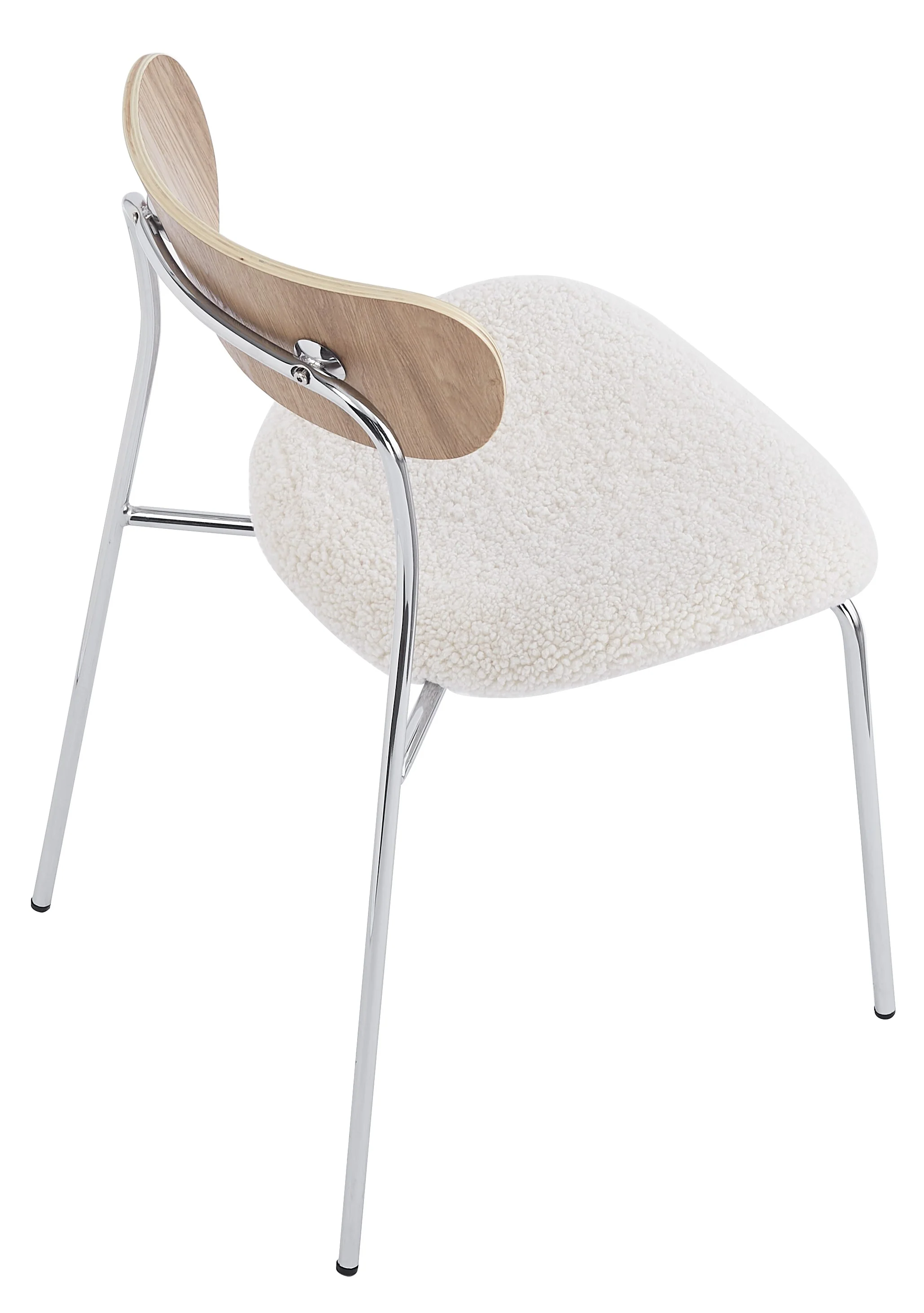 LINCOLN - Lot de 2 chaises industrielles en métal et bouclettes blanc - Image 6
