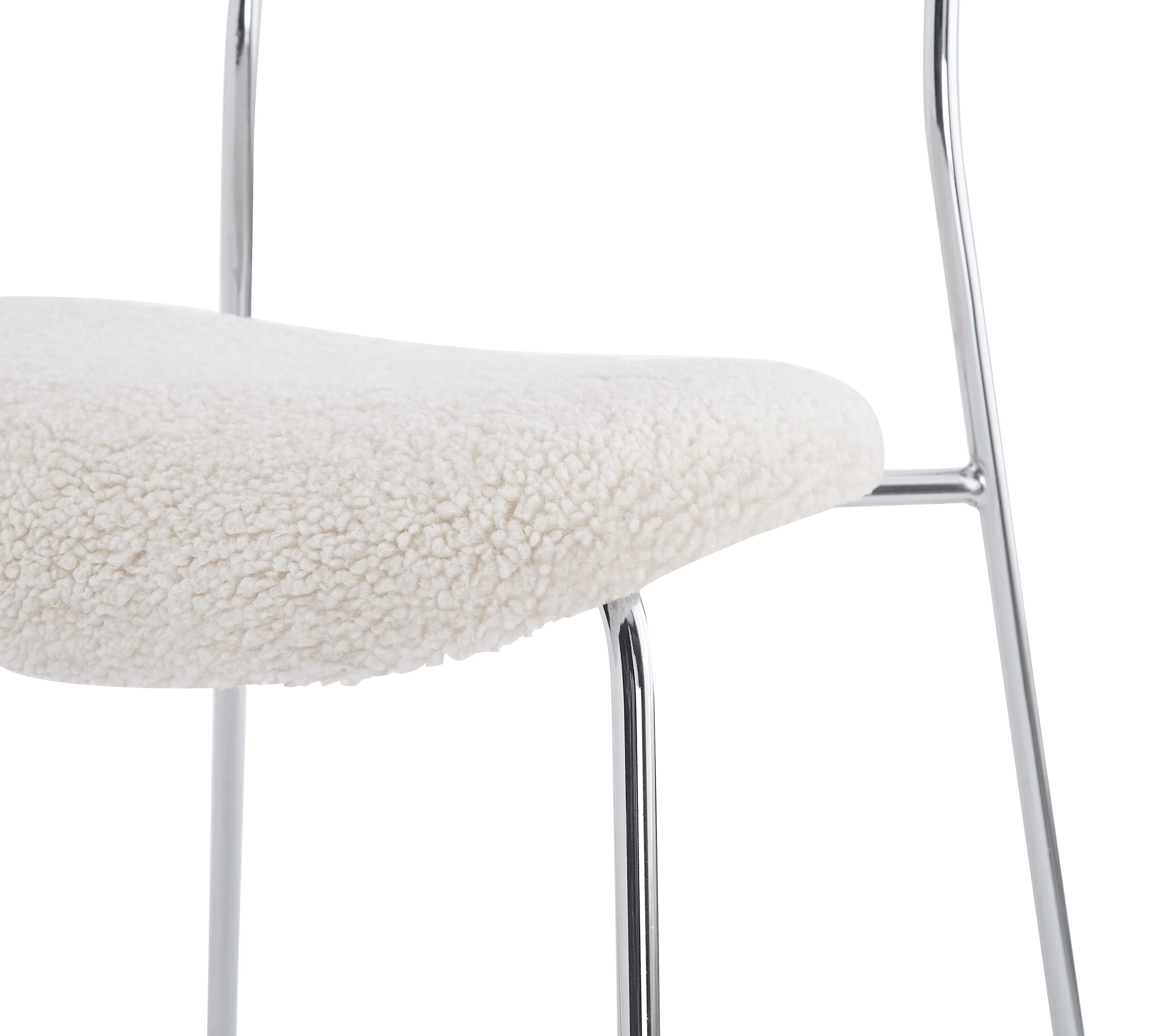 LINCOLN - Lot de 2 chaises industrielles en métal et bouclettes blanc - Image 8