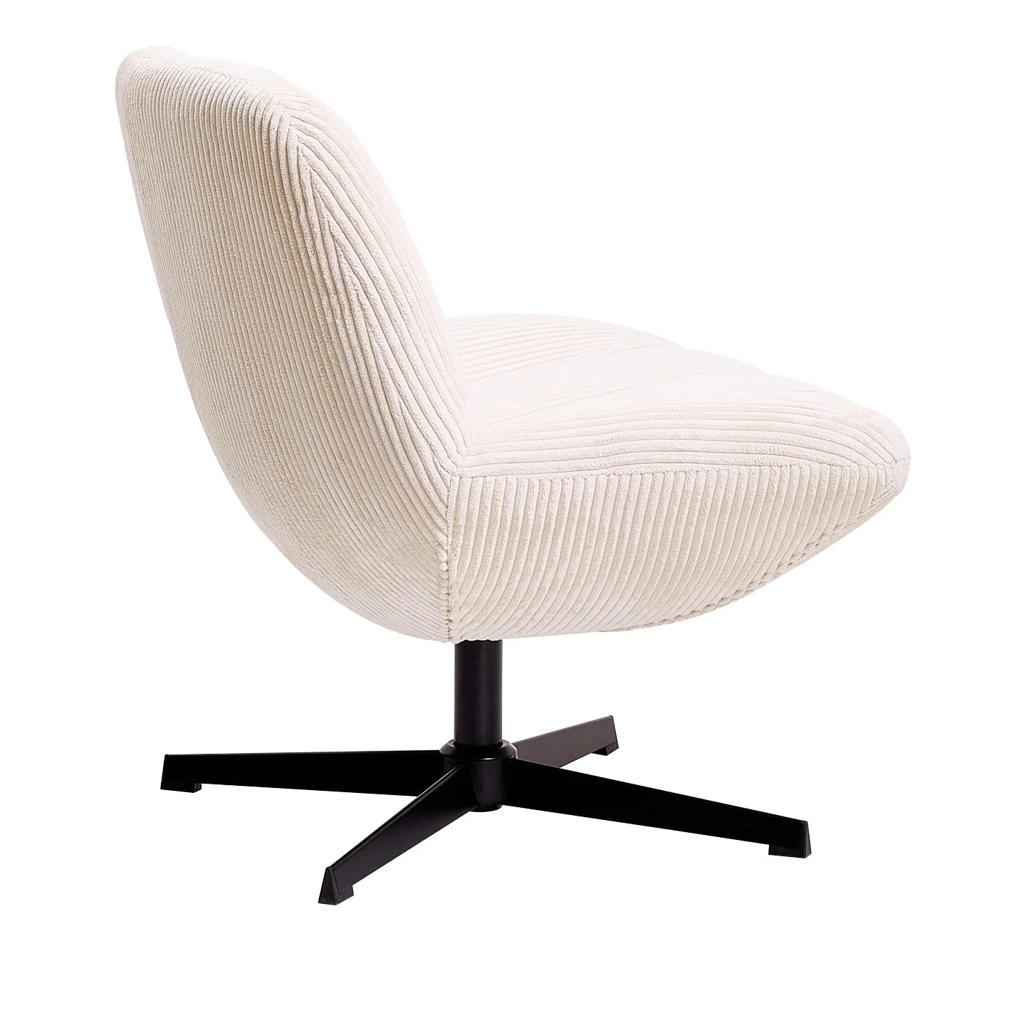 NAMSOS - Fauteuil swivel pivotant en velours côtelé beige - Image 7