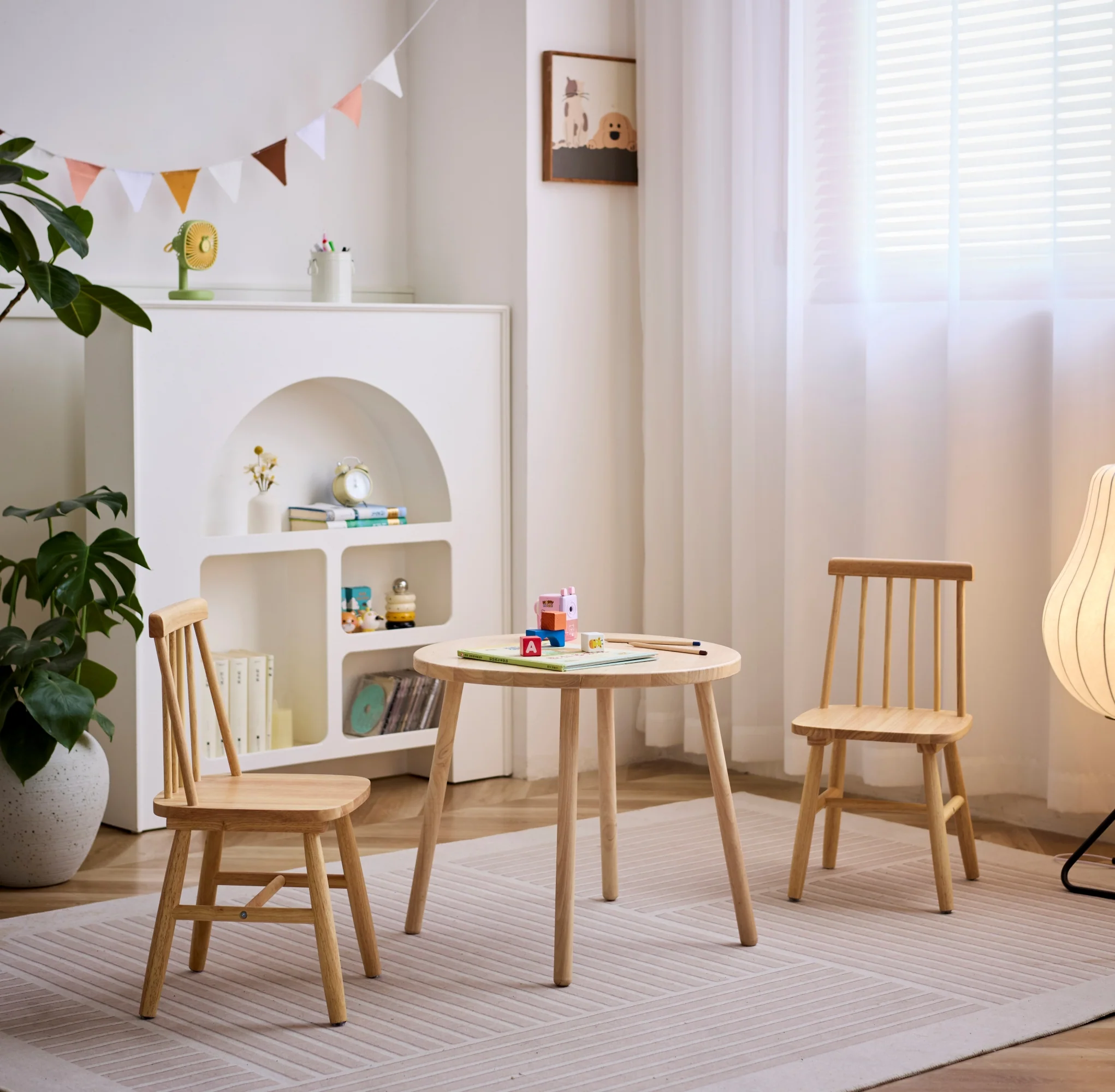 NESNA - Lot de 2 chaises pour enfants en bois naturel - Image 5