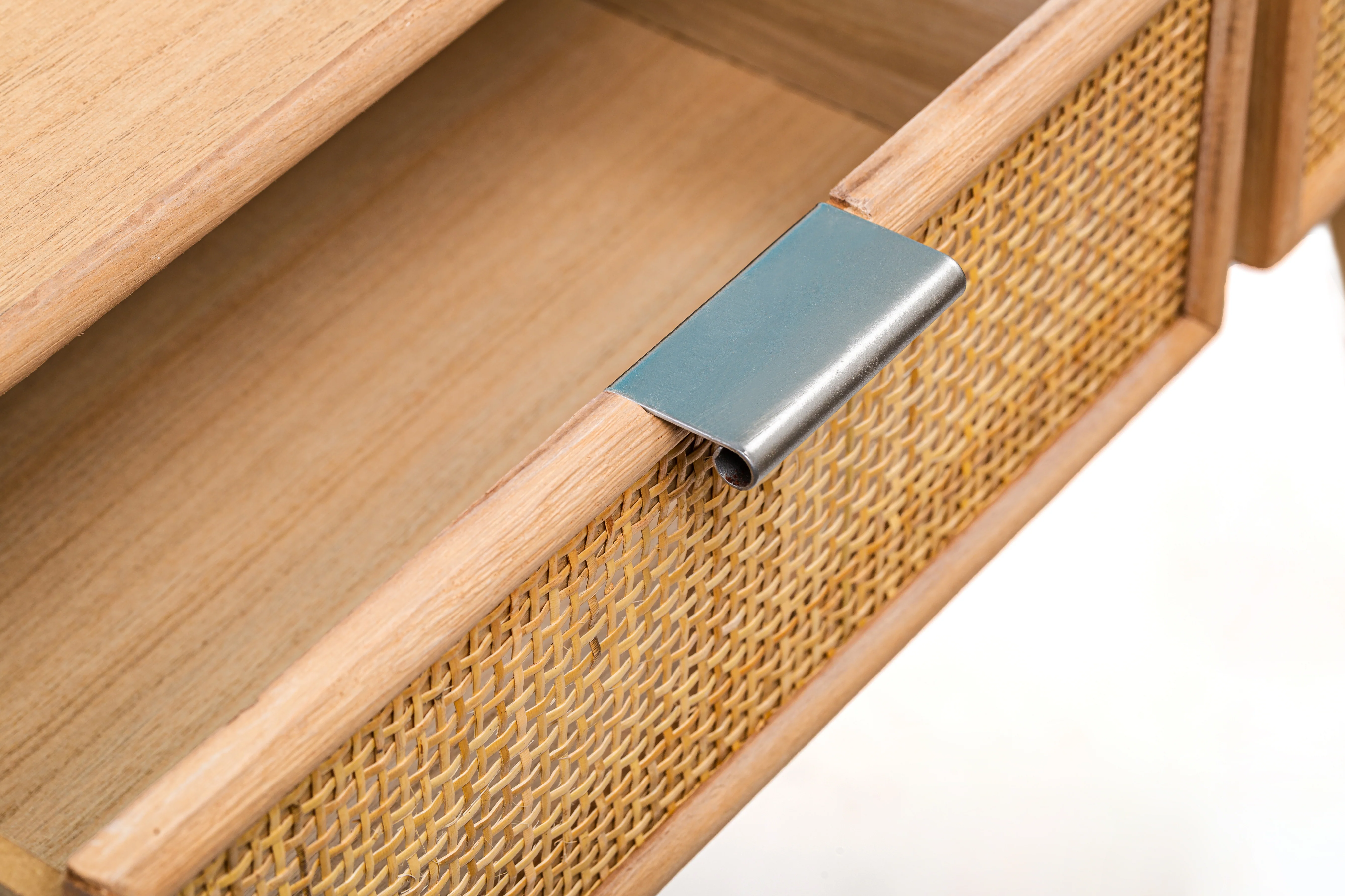 NISHIO - Console 2 tiroirs en bois et rotin naturel - Image 6