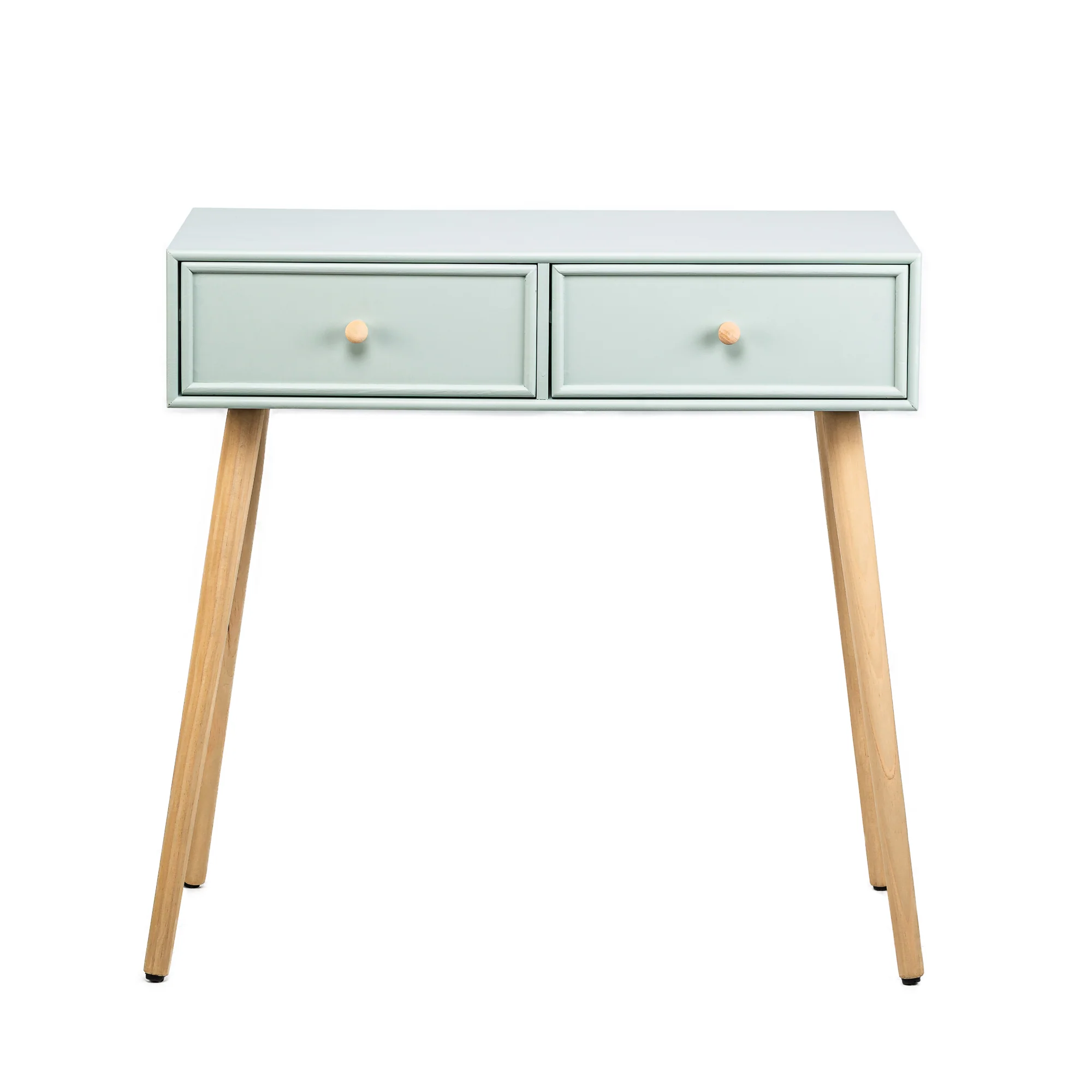NISHIO - Console 2 tiroirs en bois coloris vert menthe - Image 4