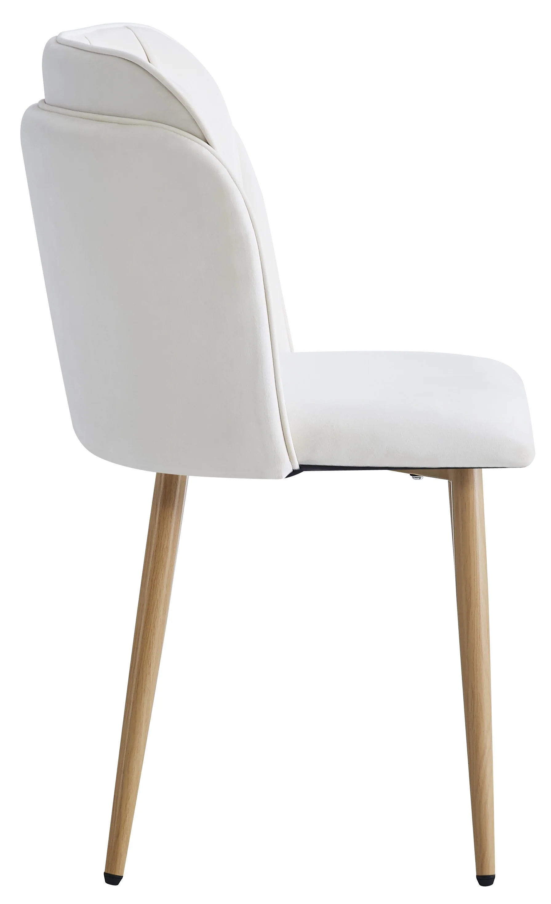 NORA - Lot de 2 chaises en métal effet bois et tissu beige - Image 3