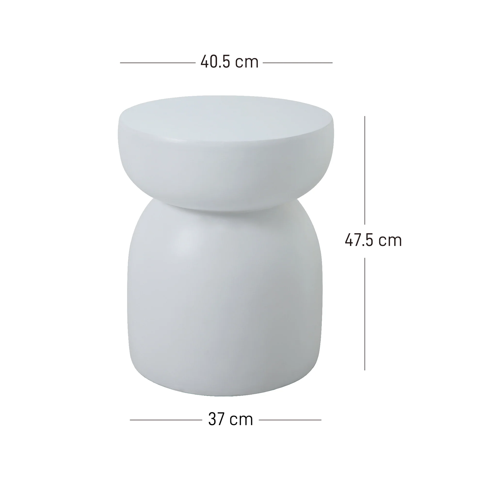 NORDFYN - Table d'appoint bout de canapé intérieur extérieur en magnesite blanc - Image 5
