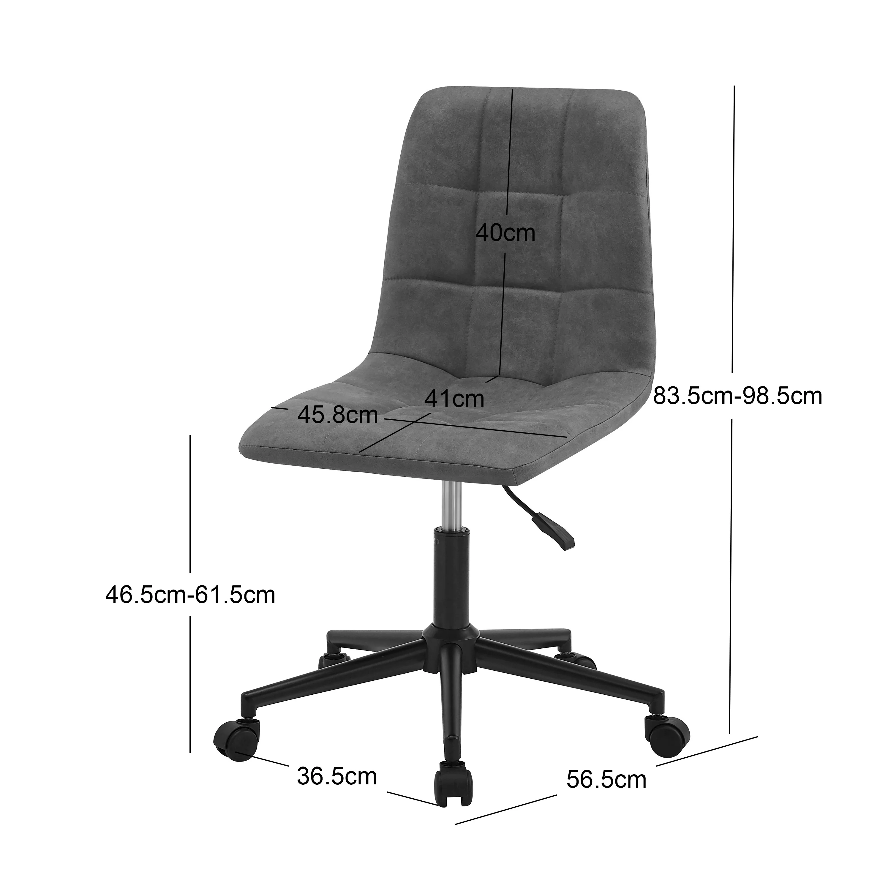 BJORN - Chaise de bureau capitonnée réglable en suèdine marron - Image 4