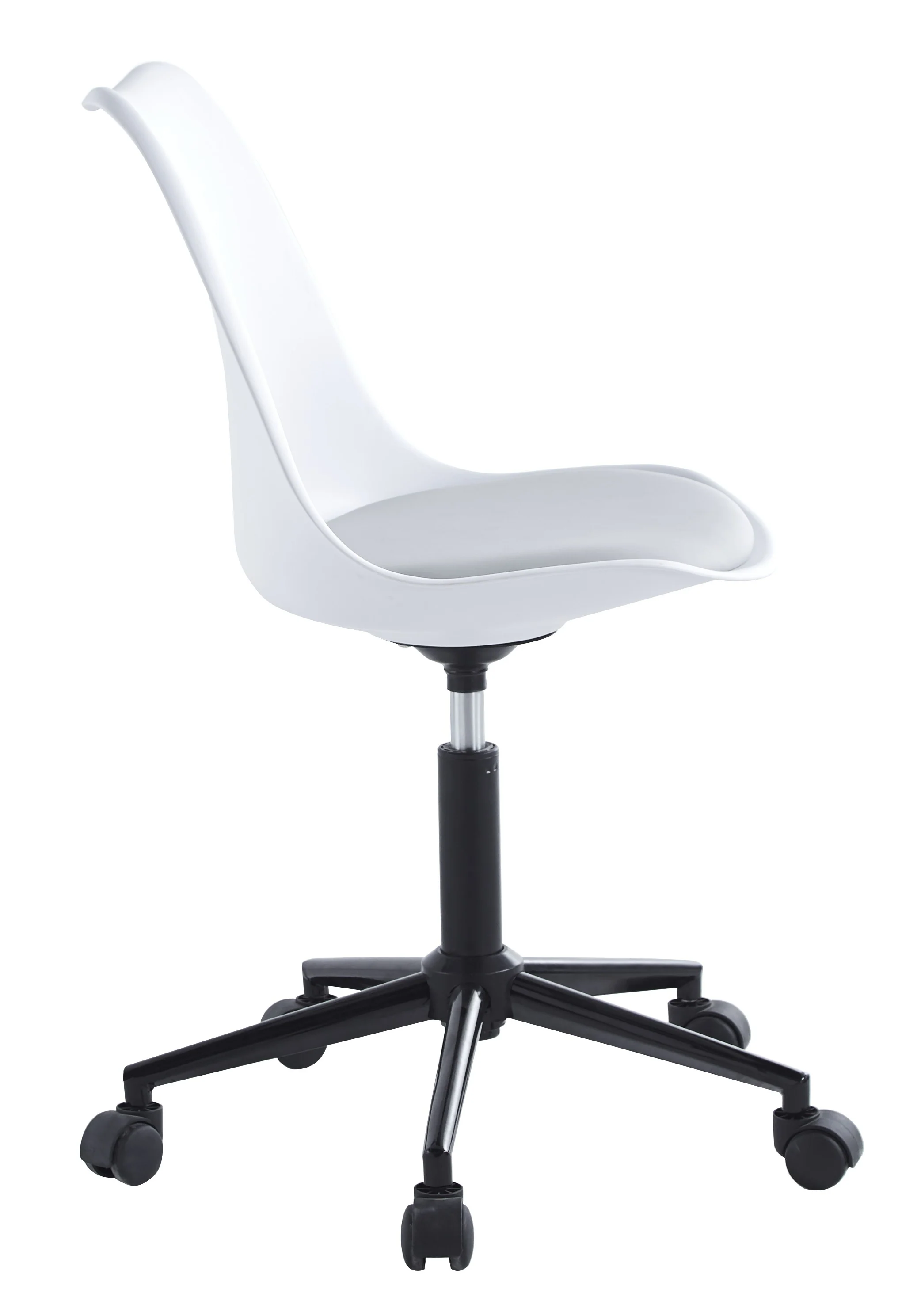 ESBJERG - Chaise de bureau en polypropylene et simili blanc - Image 5