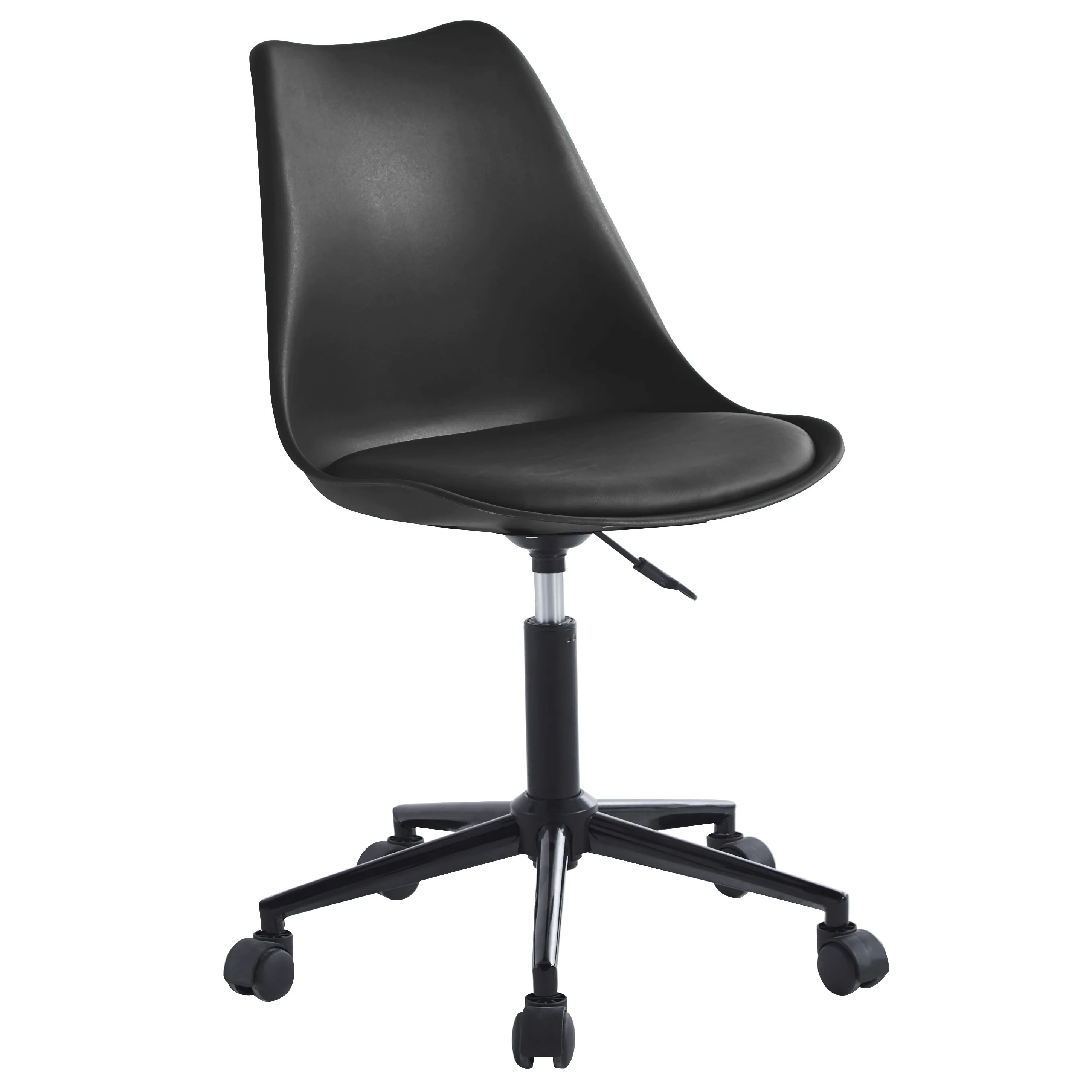 ESBJERG - Chaise de bureau en polypropylene et simili noir - Image 5