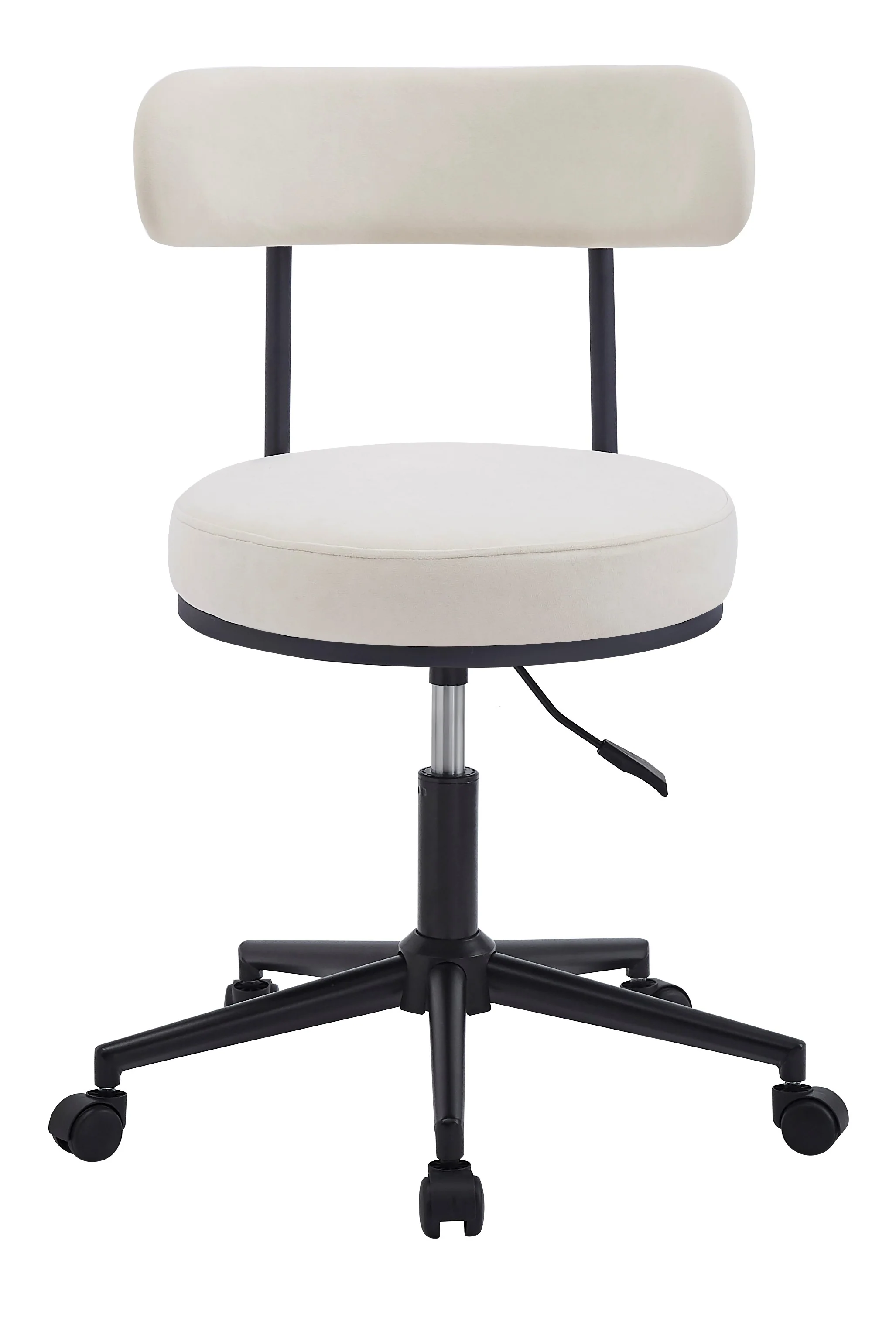 LARS - Chaise de bureau réglable en velours beige - Image 3