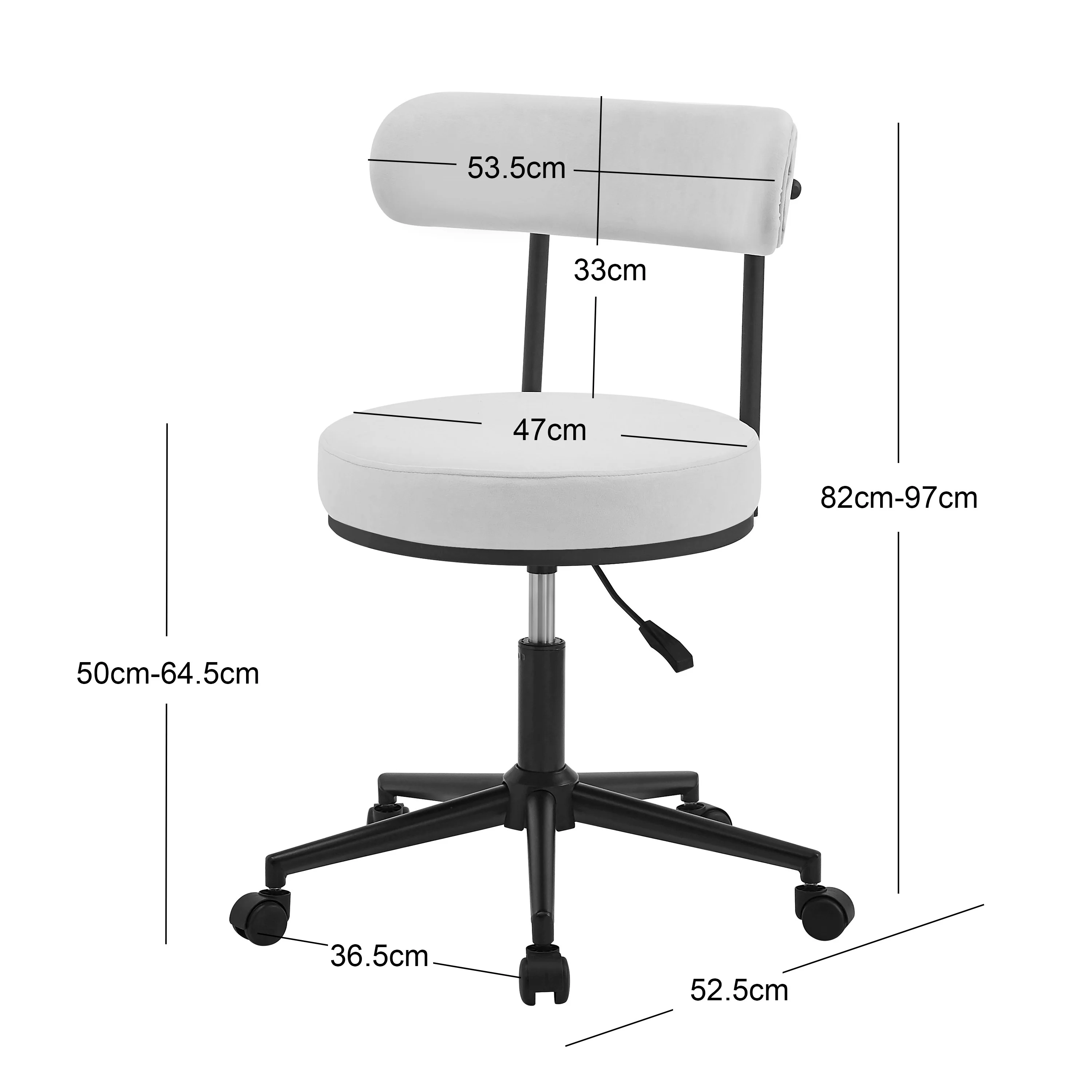 LARS - Chaise de bureau réglable en bouclettes blanches - Image 4