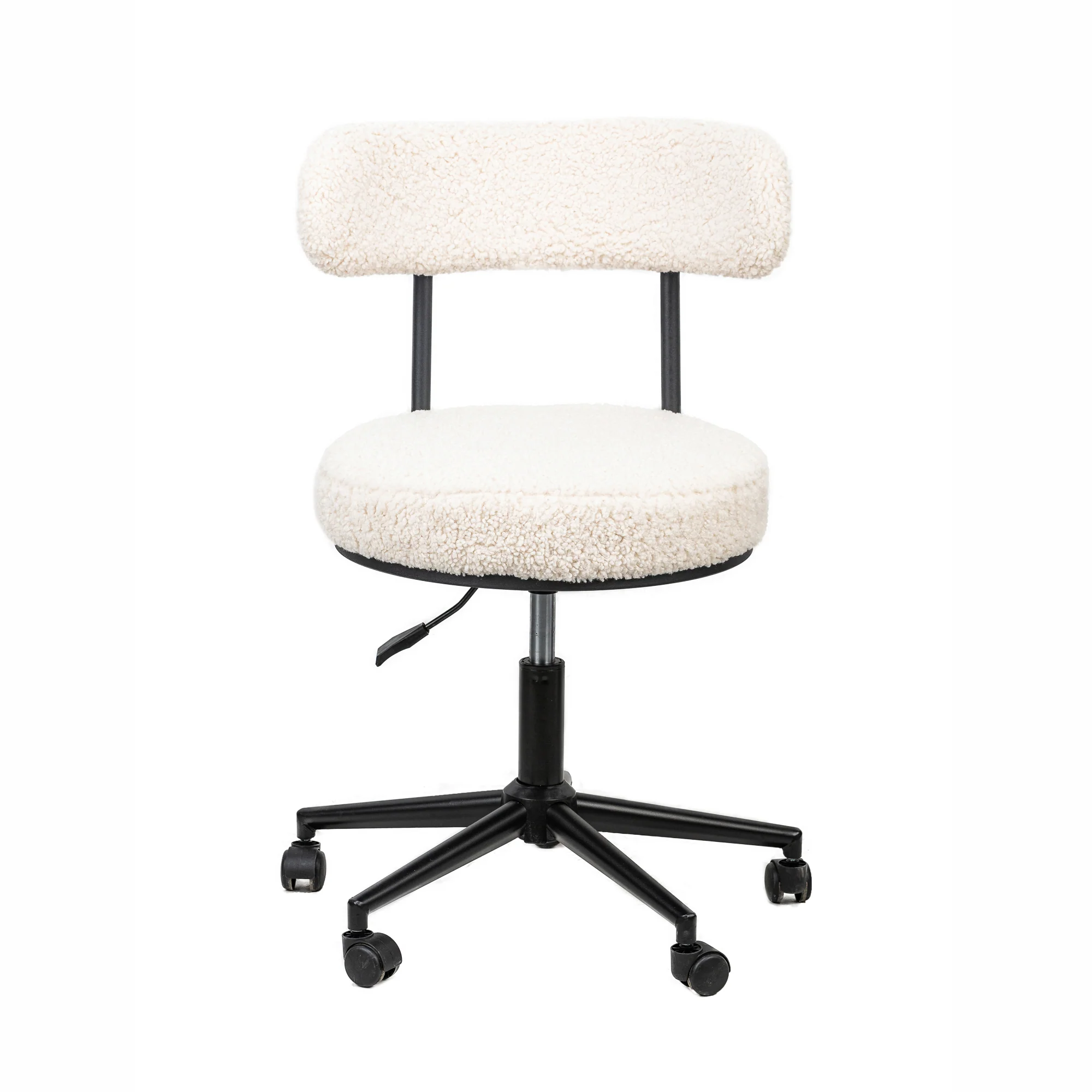 LARS - Chaise de bureau réglable en bouclettes blanches - Image 5