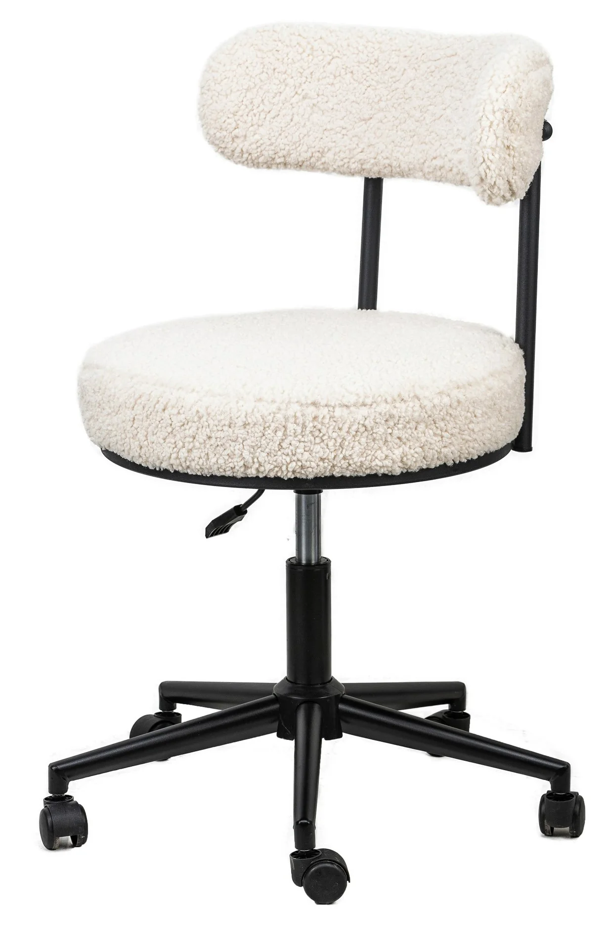LARS - Chaise de bureau réglable en bouclettes blanches - Image 7
