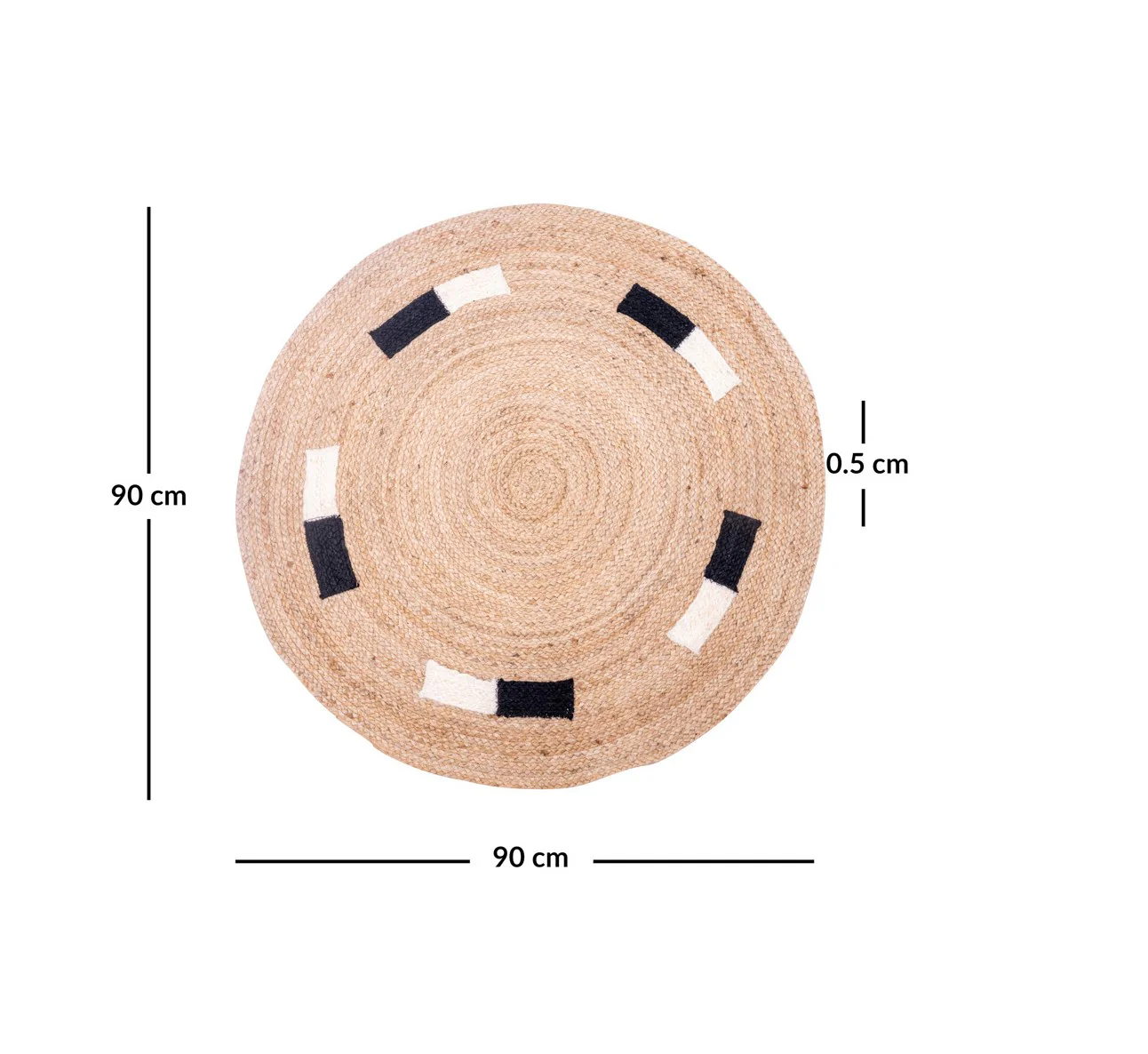 OLAV - Tapis rond en jute naturelle tissée marron 90 x 90 cm - Image 4