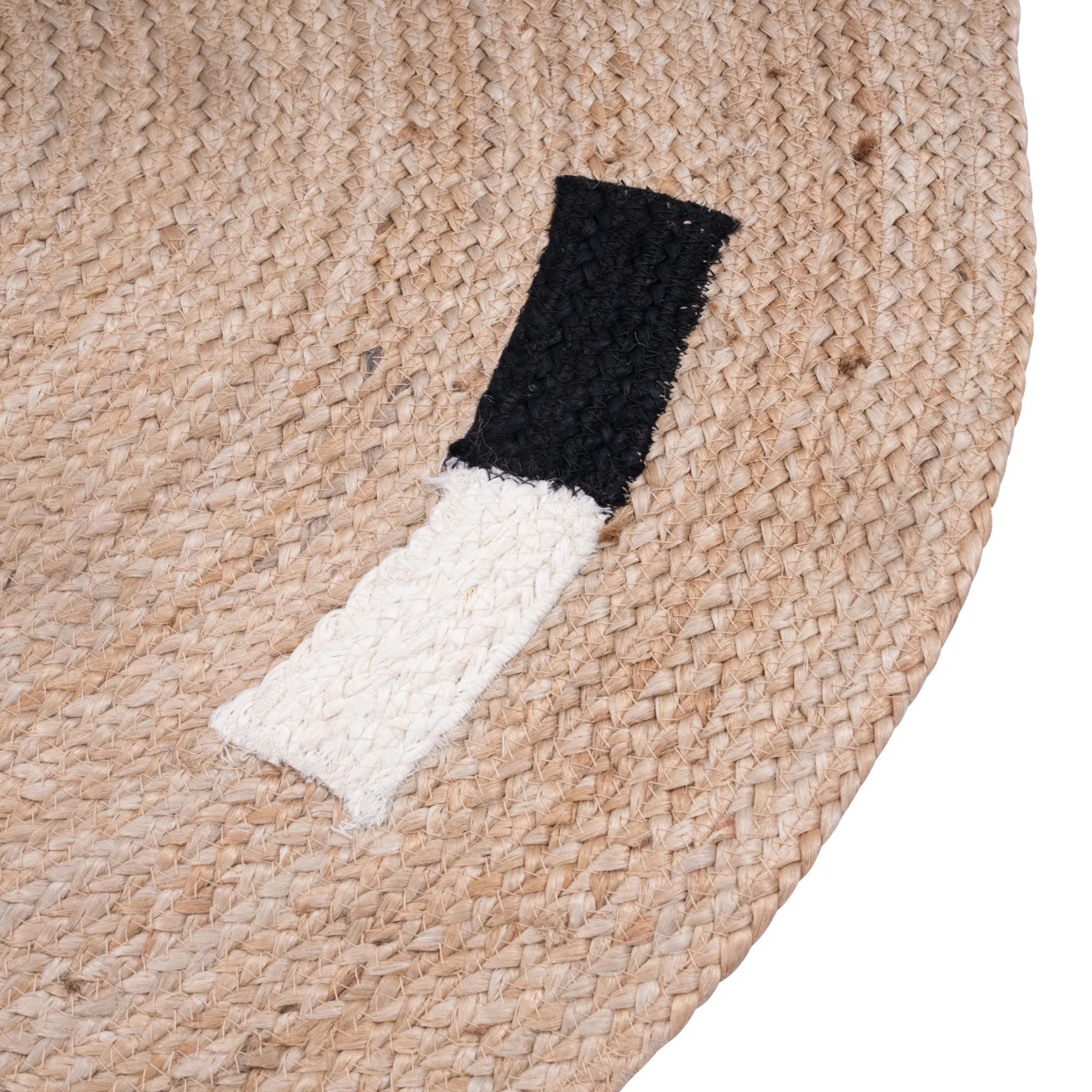 OLAV - Tapis rond en jute naturelle tissée marron 90 x 90 cm - Image 6