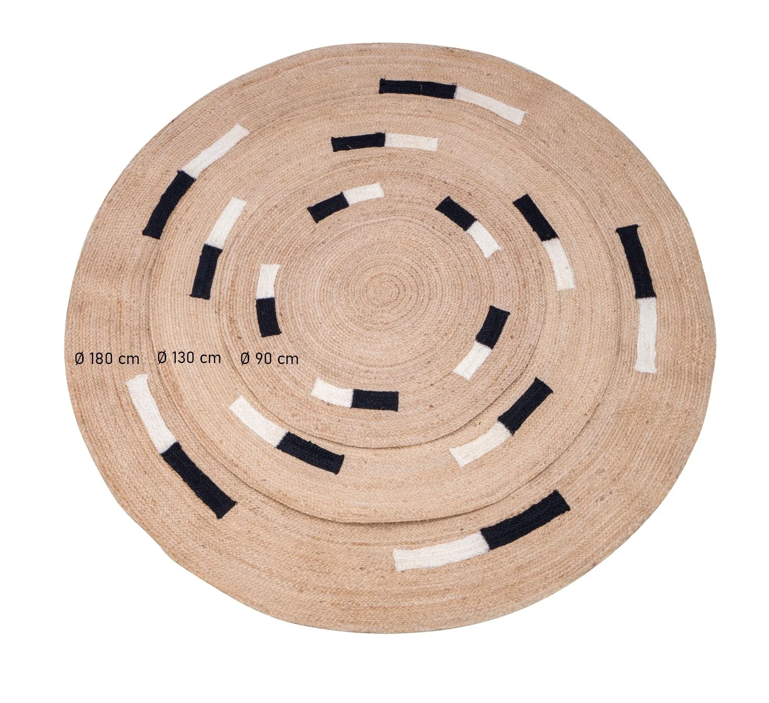 OLAV - Tapis rond en jute naturelle tissée marron 90 x 90 cm - Image 7