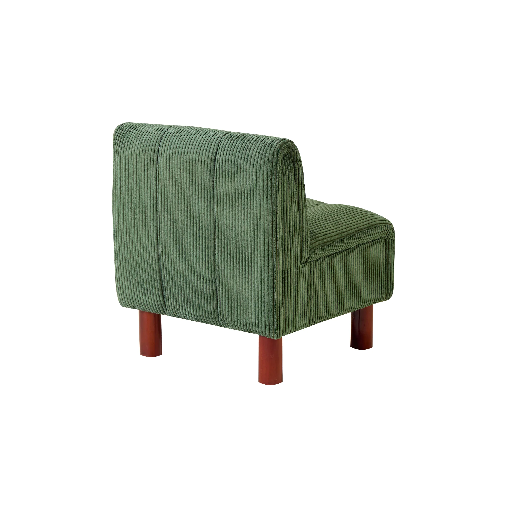 PORTO - Fauteuil de salon en bois massif et velours côtelé vert - Image 6