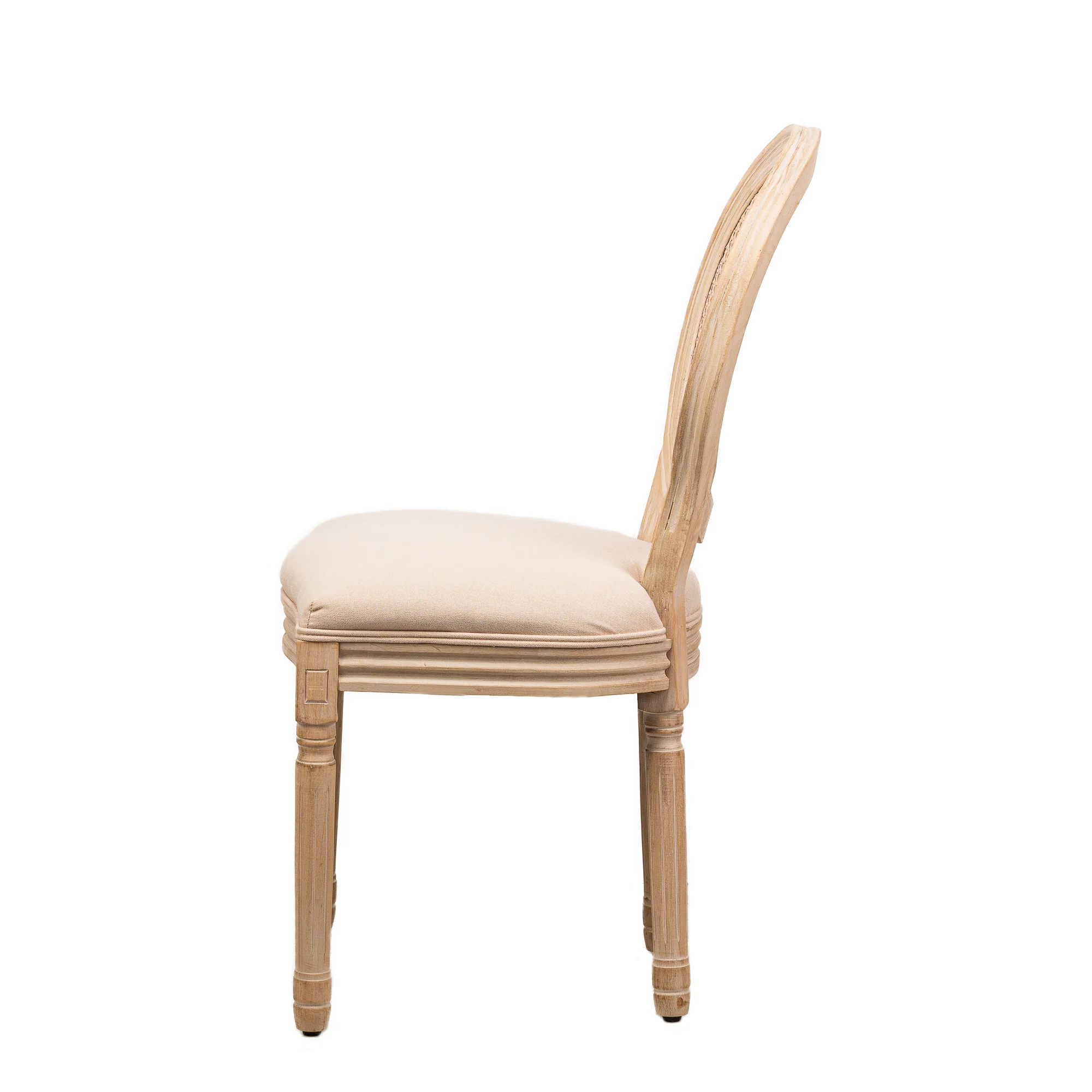 RICHELIEU - Lot de 2 chaises en bois et cannage avec assise en tissu beige - Image 4