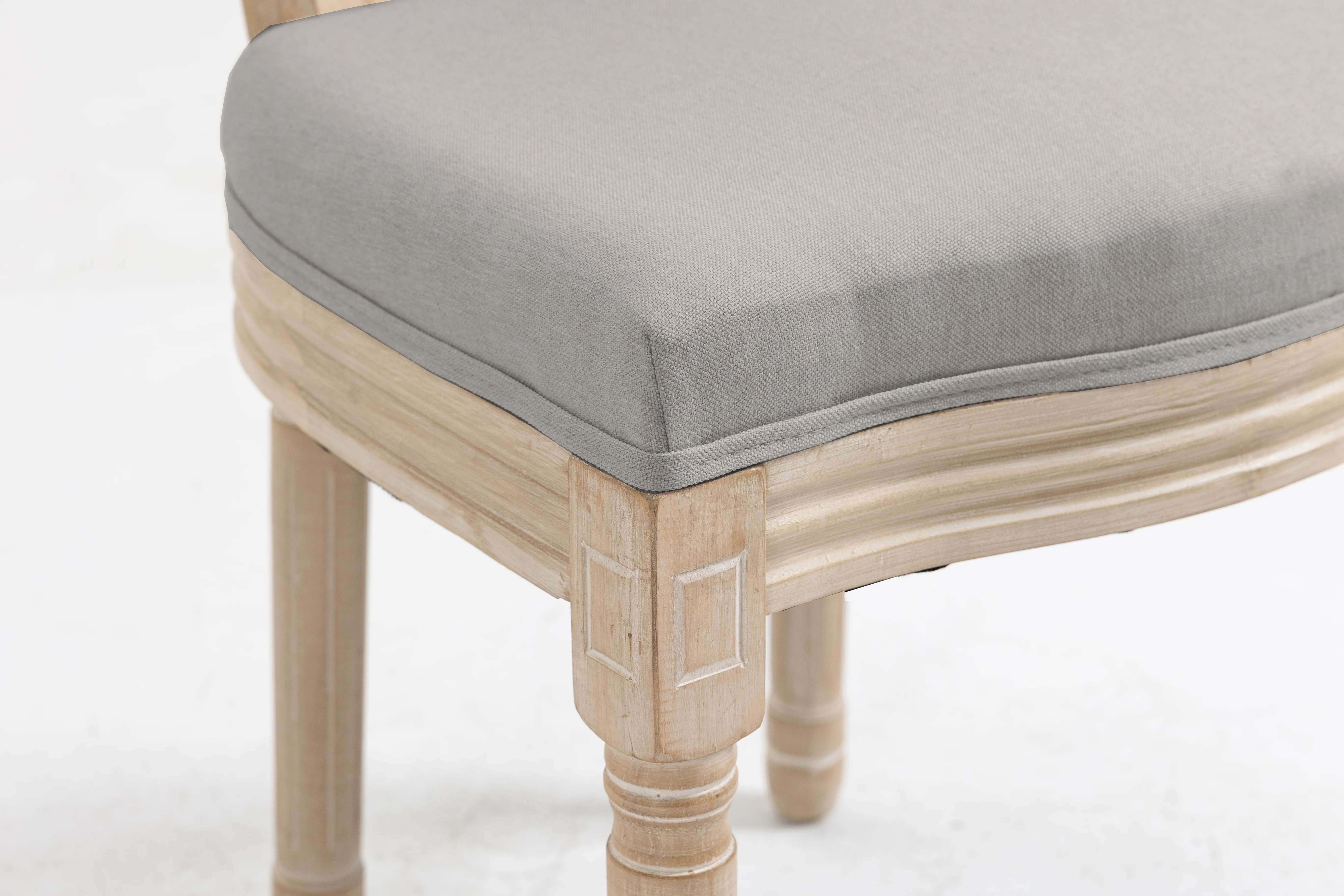 RICHELIEU - Lot de 2 chaises en bois avec assise en tissu gris foncé - Image 4