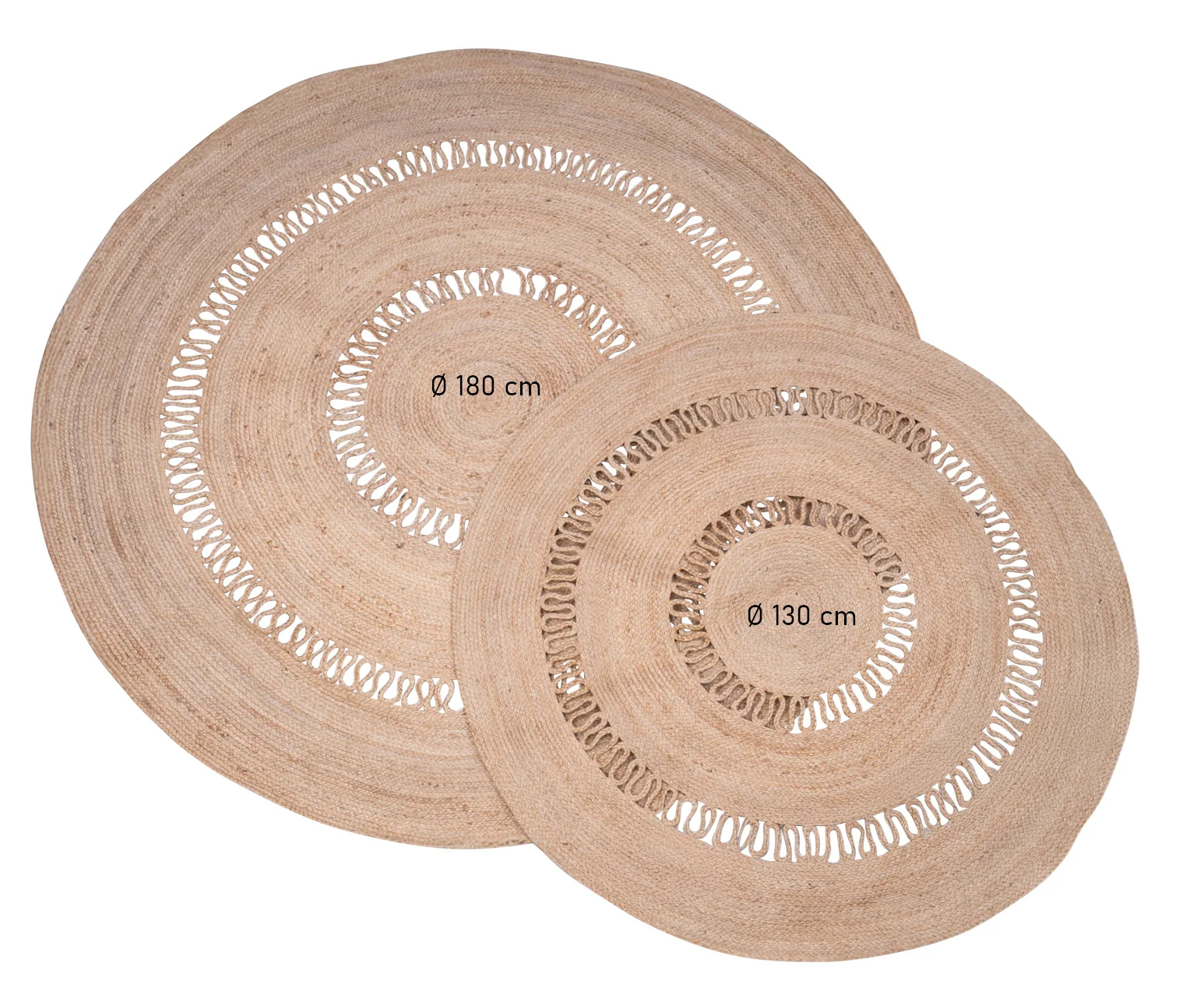 RUNE- Tapis rond en jute naturelle tissée marron 180 x 180 cm - Image 9