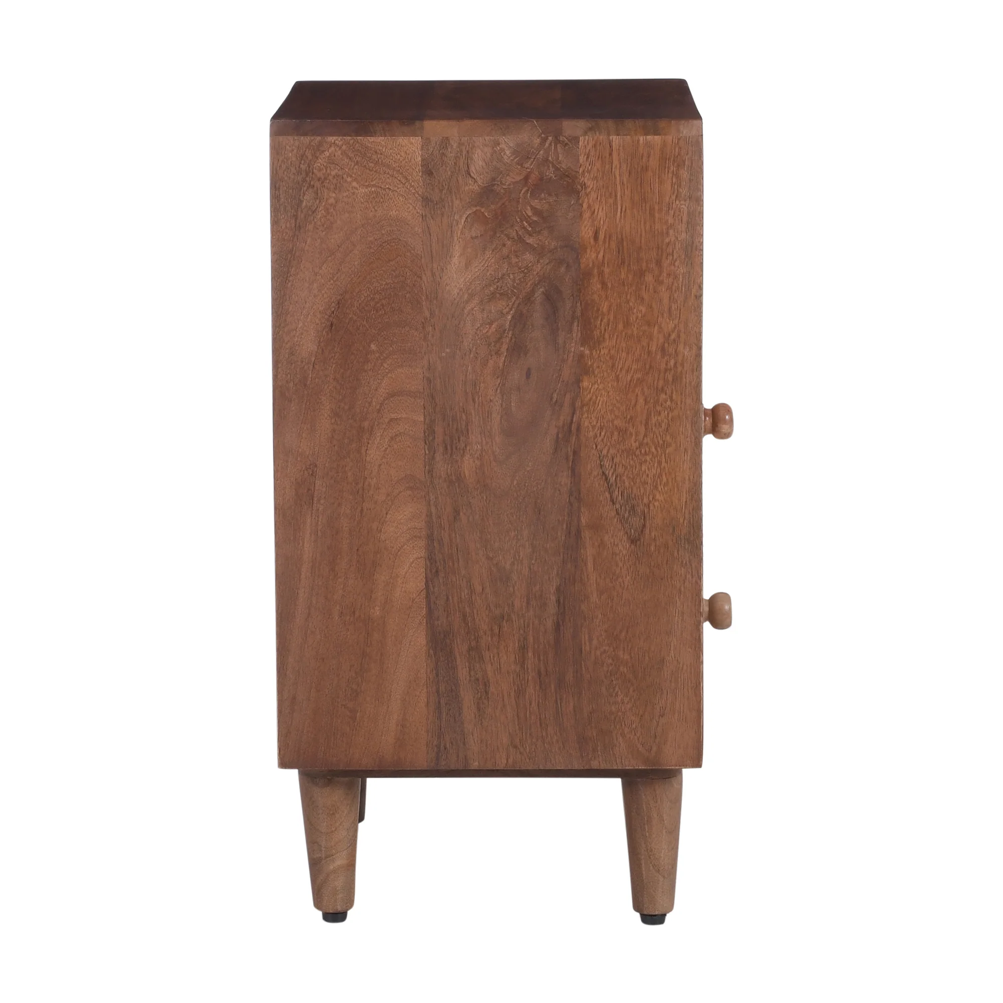 SALEM - Table de chevet 2 tiroirs en bois massif de manguier foncé - Image 8