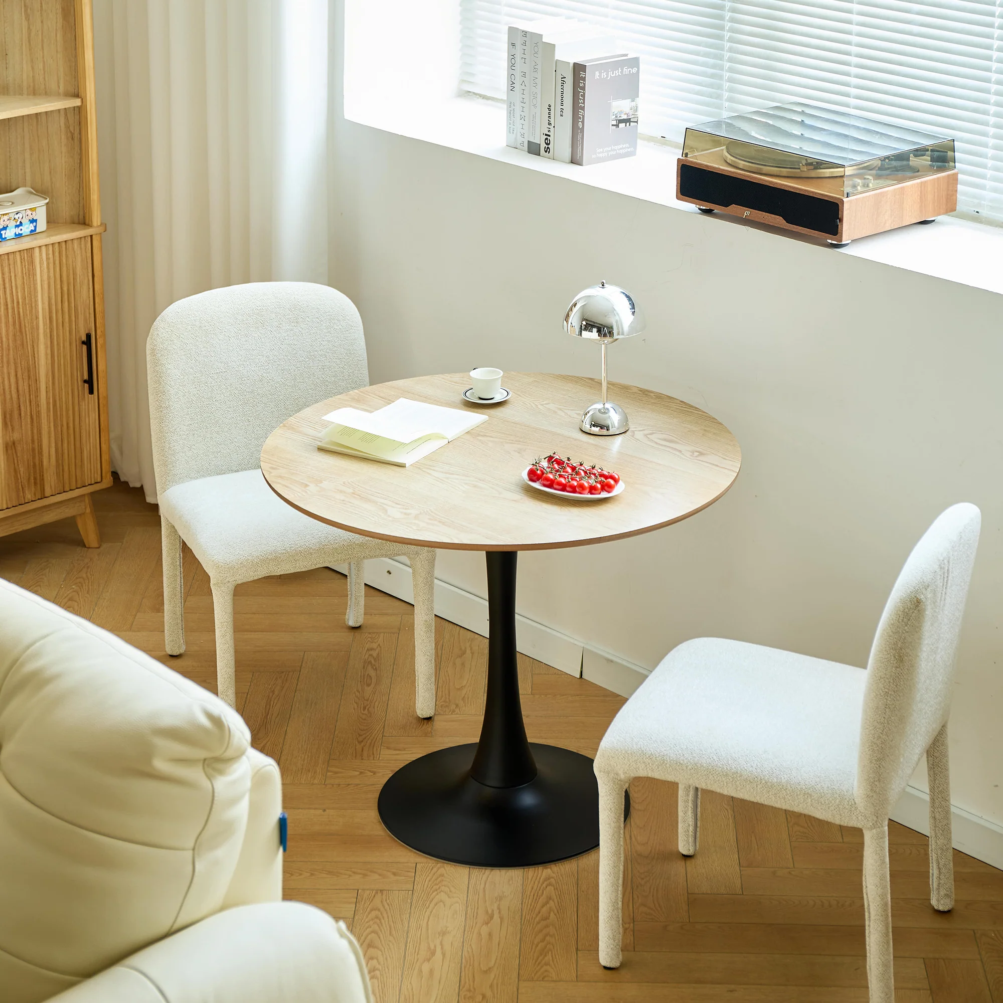 SALLA - Table à manger 4 personnes ronde en bois - Image 5