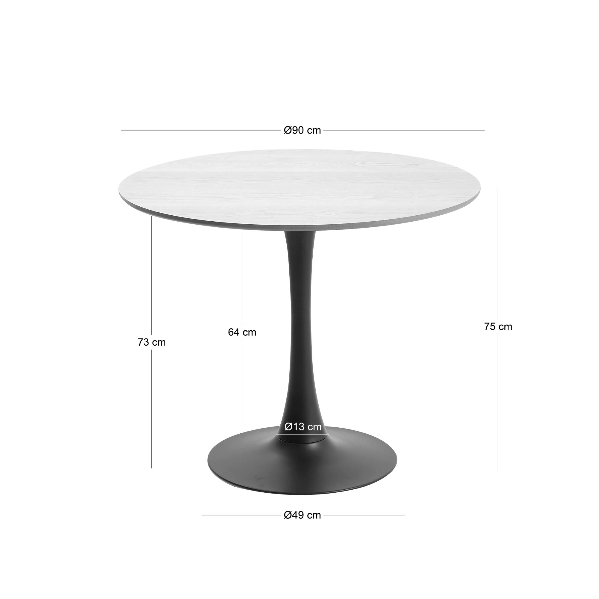 SALLA - Table à manger 4 personnes ronde en bois - Image 9