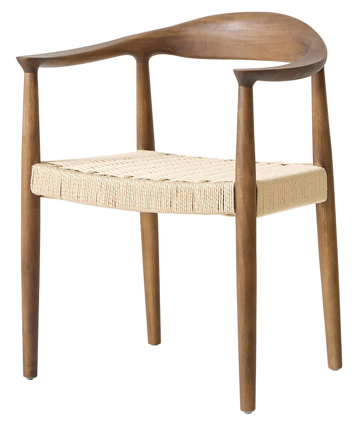 SALTA - Lot de 2 chaises de salle à manger en bois foncé et corde - Image 9