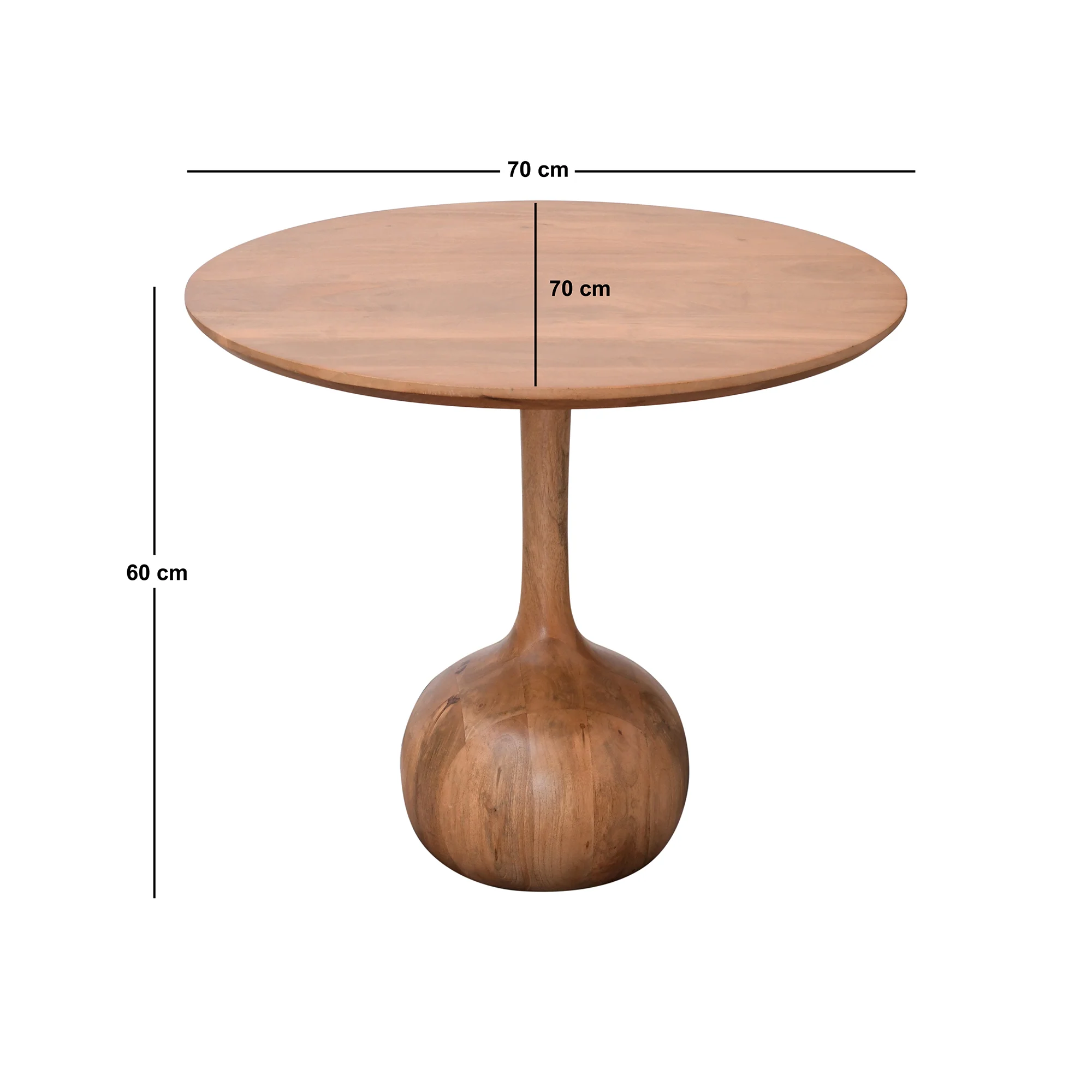SIKAR - Table basse ronde en bois massif de manguier - Image 4