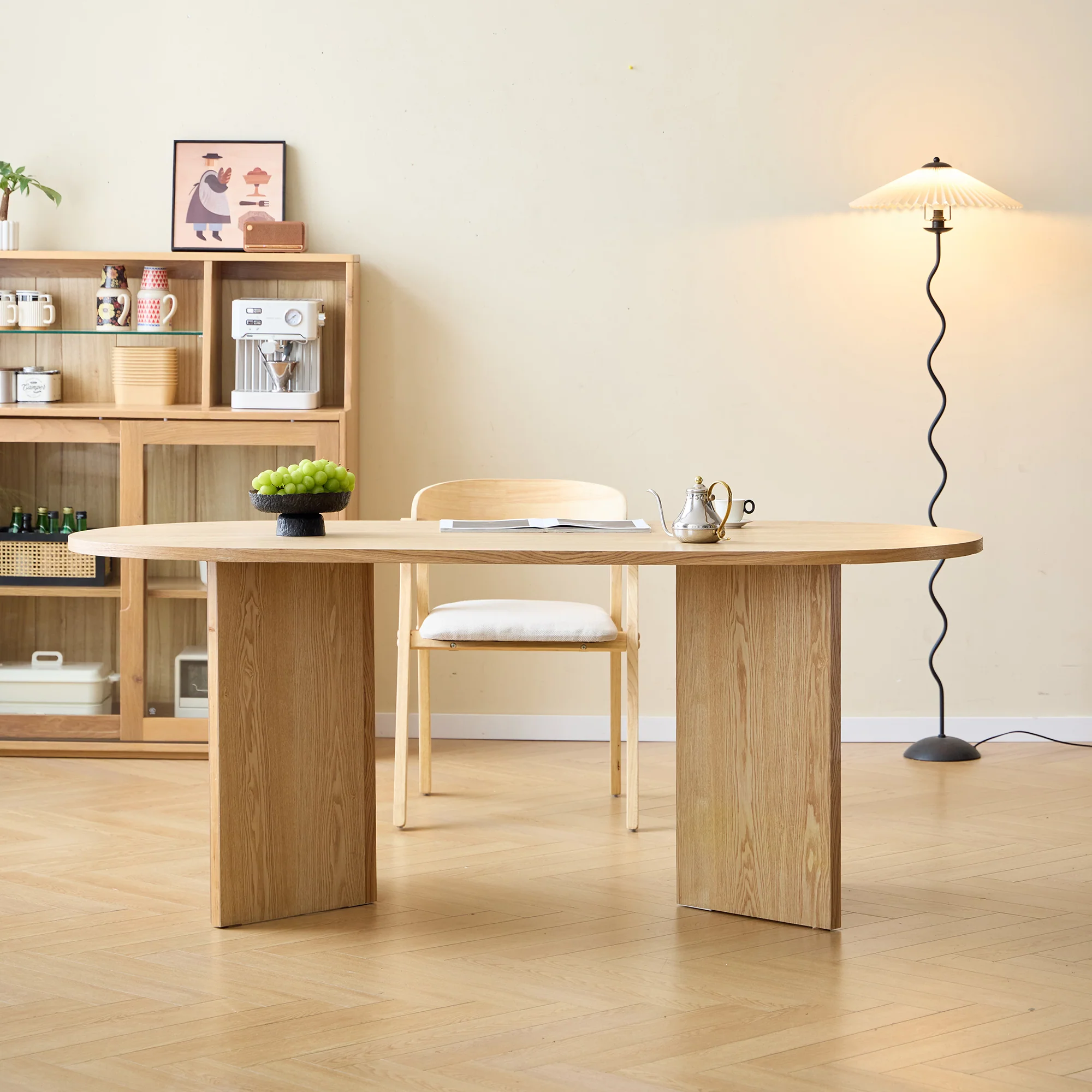 SIRKKA - Table à manger 6 personnes en bois de pin L180 - Image 8
