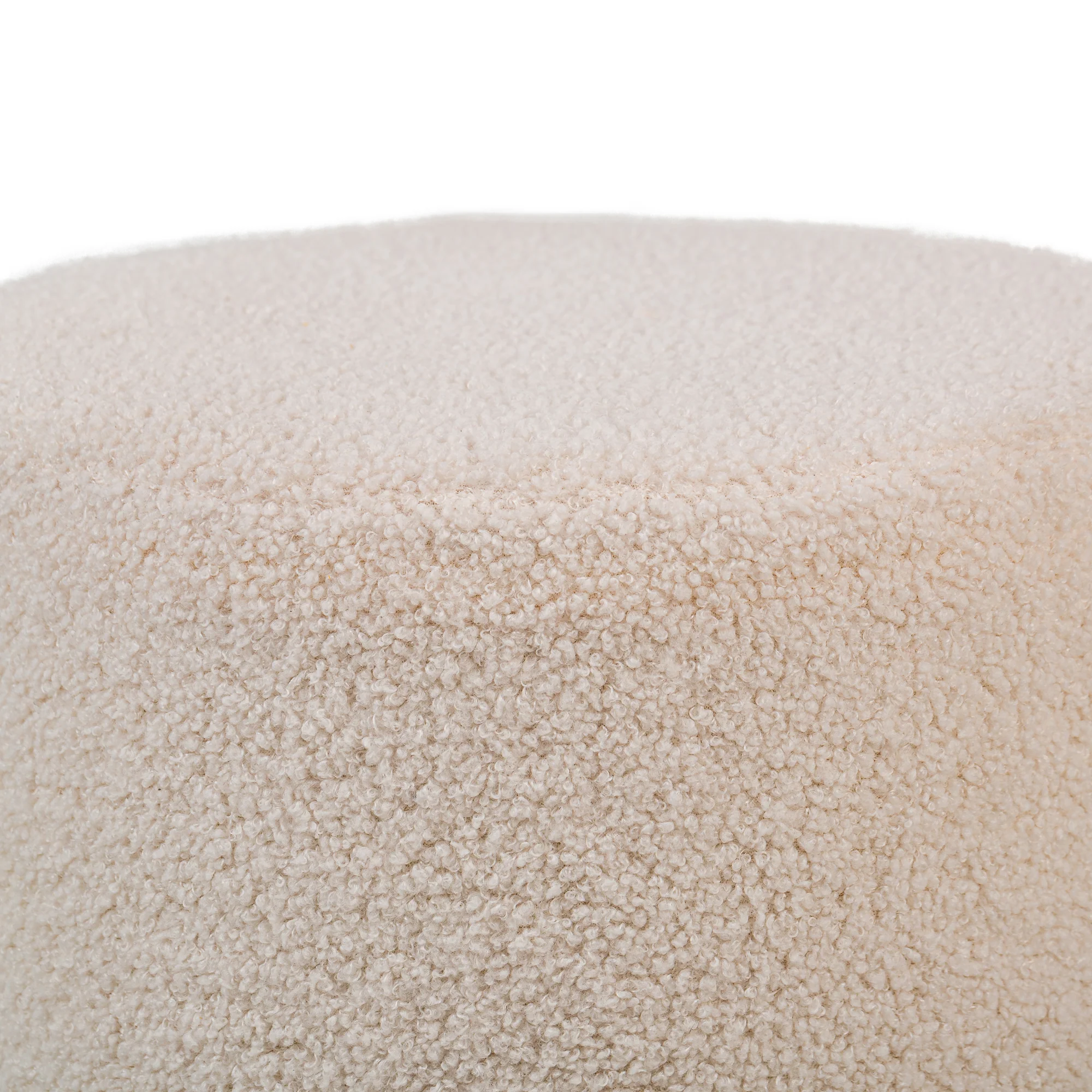 SOKA - Pouf en bouclettes blanches et base en bois - Image 5