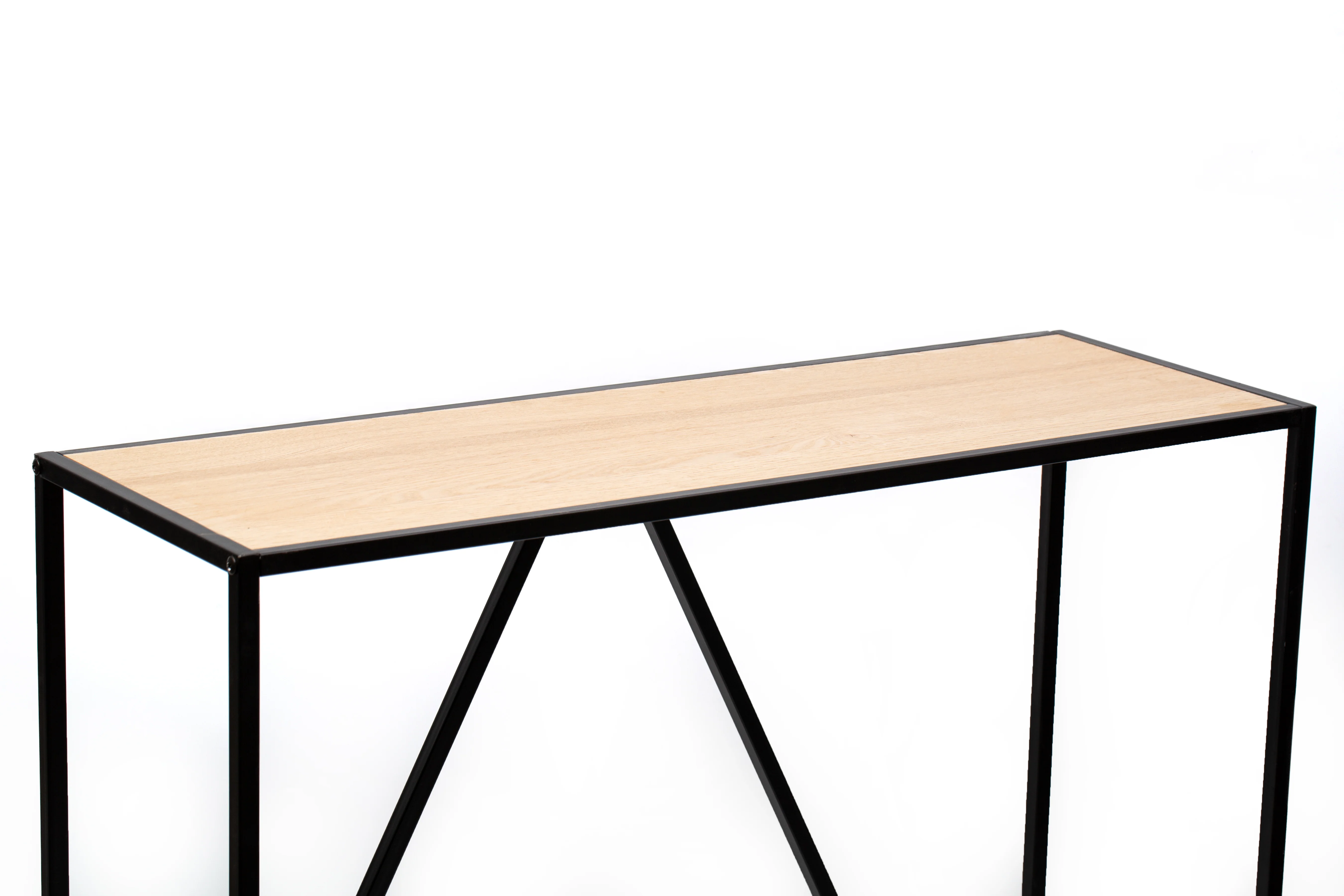 SOLNA - Console style industriel en bois et métal noir - Image 5