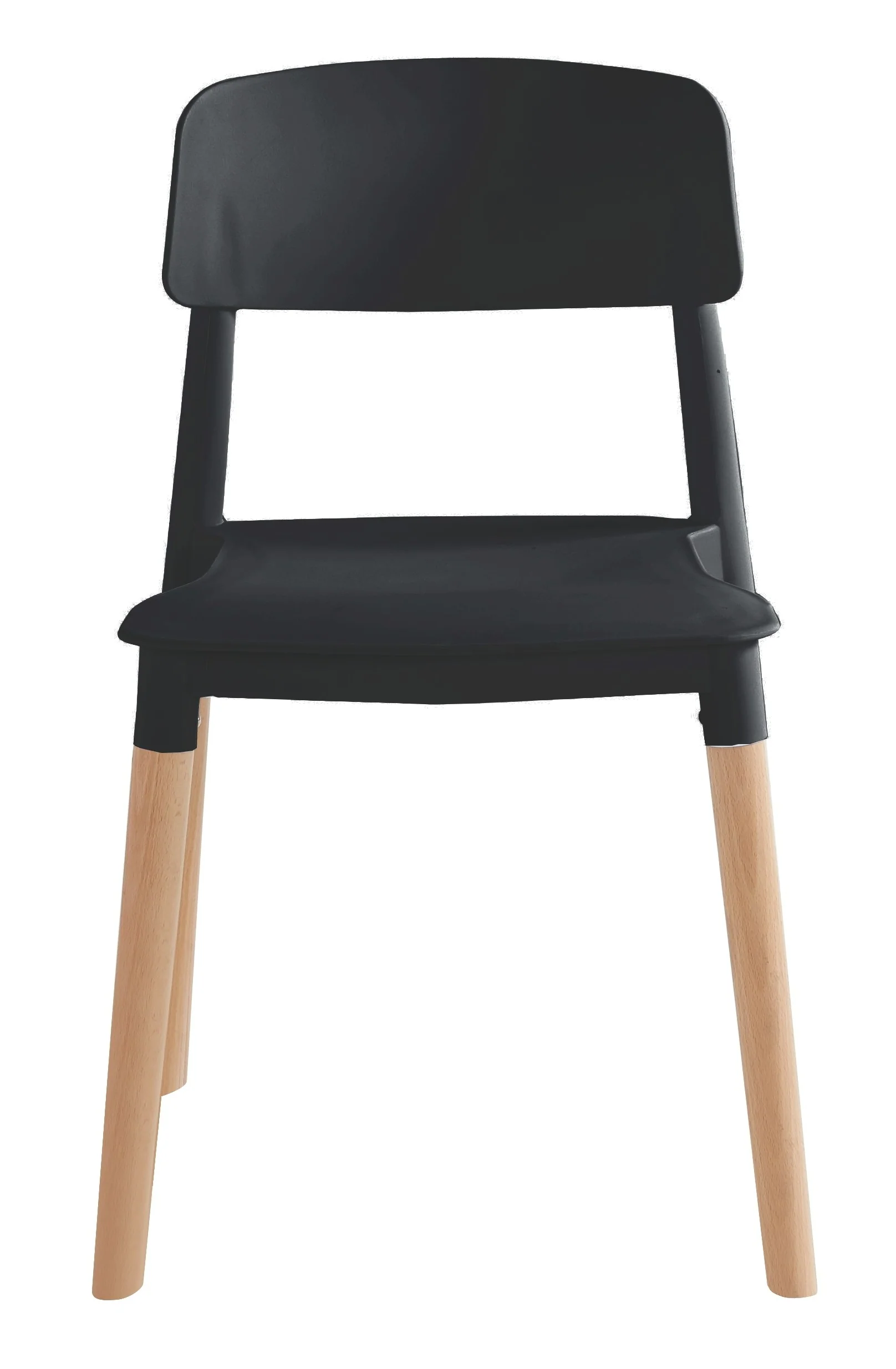 SORO - Lot de 4 chaises scandinaves en bois et polypropylène noir - Image 4