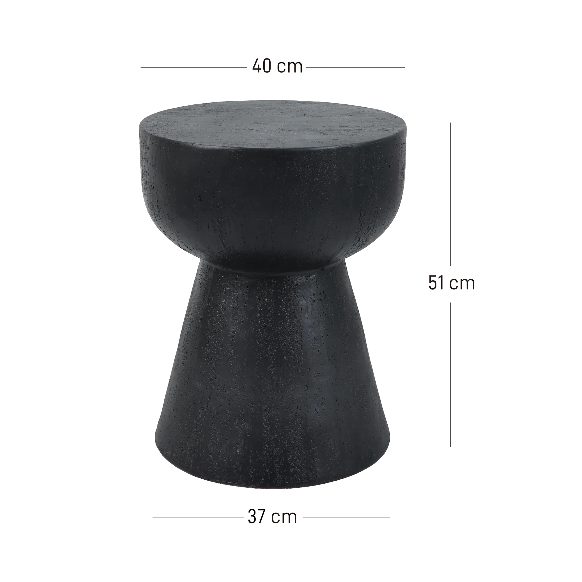 SORSELE - Table d'appoint bout de canapé intérieur extérieur en magnesite noir - Image 5