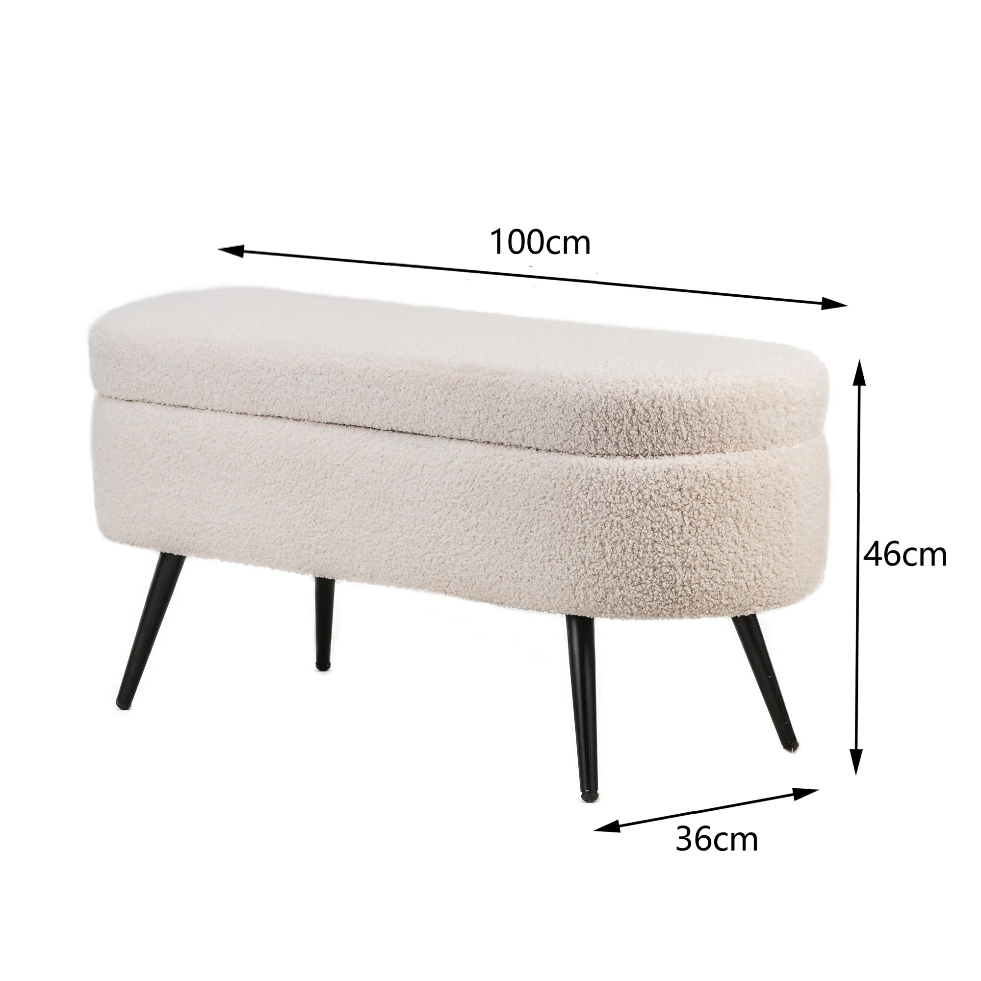 STOCKHOLM - Banc en métal et bouclettes blanches - Image 6