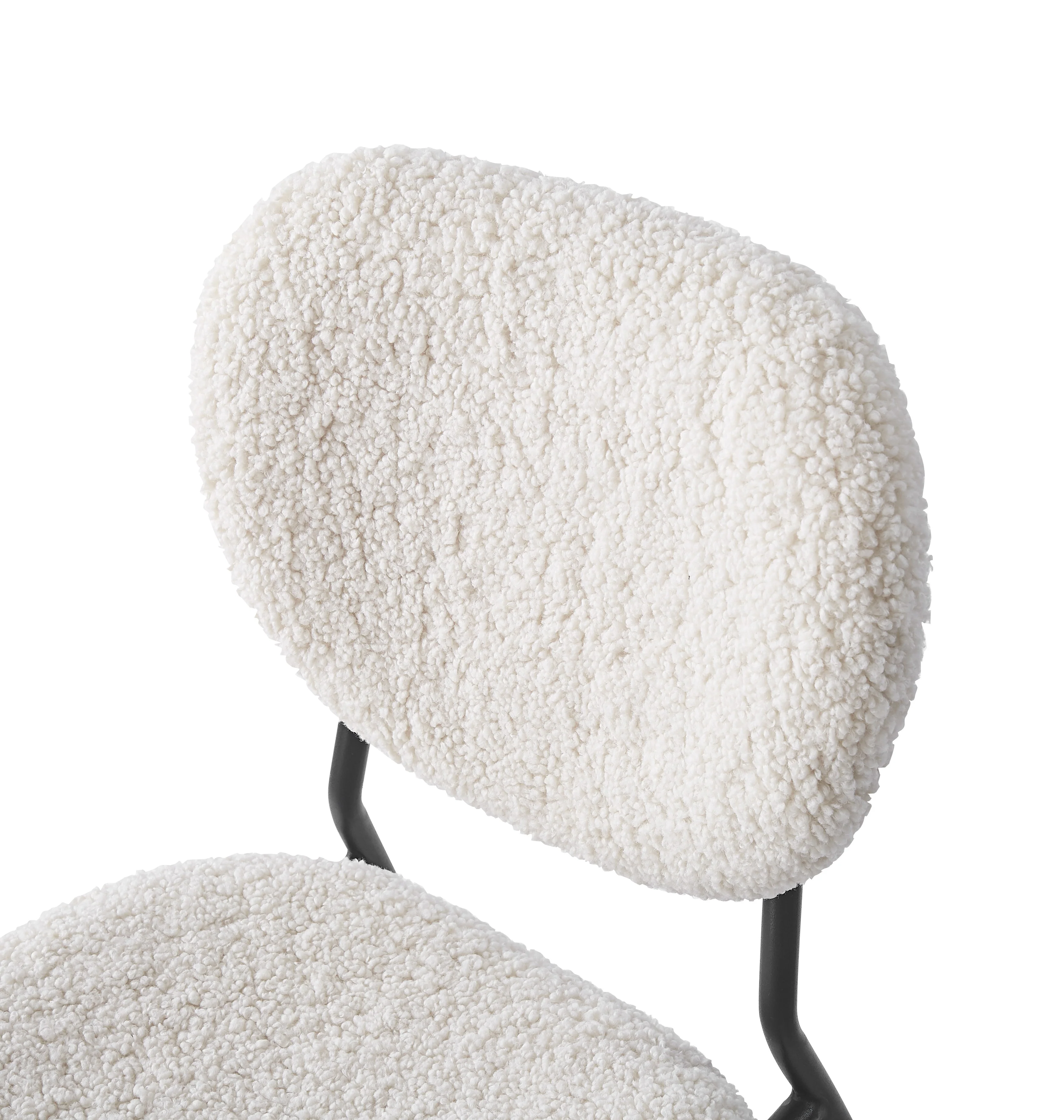 SUZUKA - Lot de 2 chaises scandinaves en métal et bouclettes blanches - Image 7