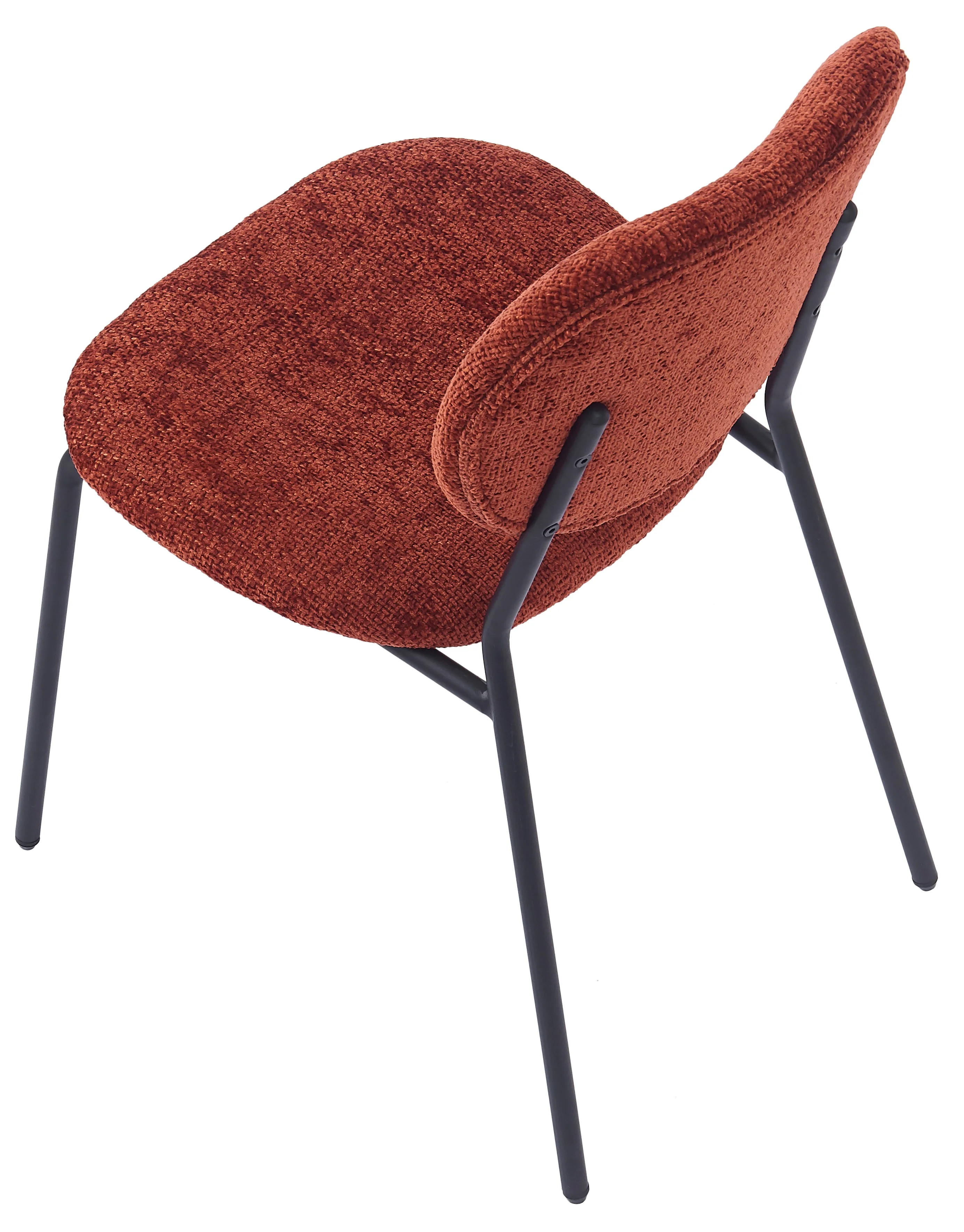 SUZUKA - Lot de 2 chaises scandinaves en métal et tissu terracotta - Image 8