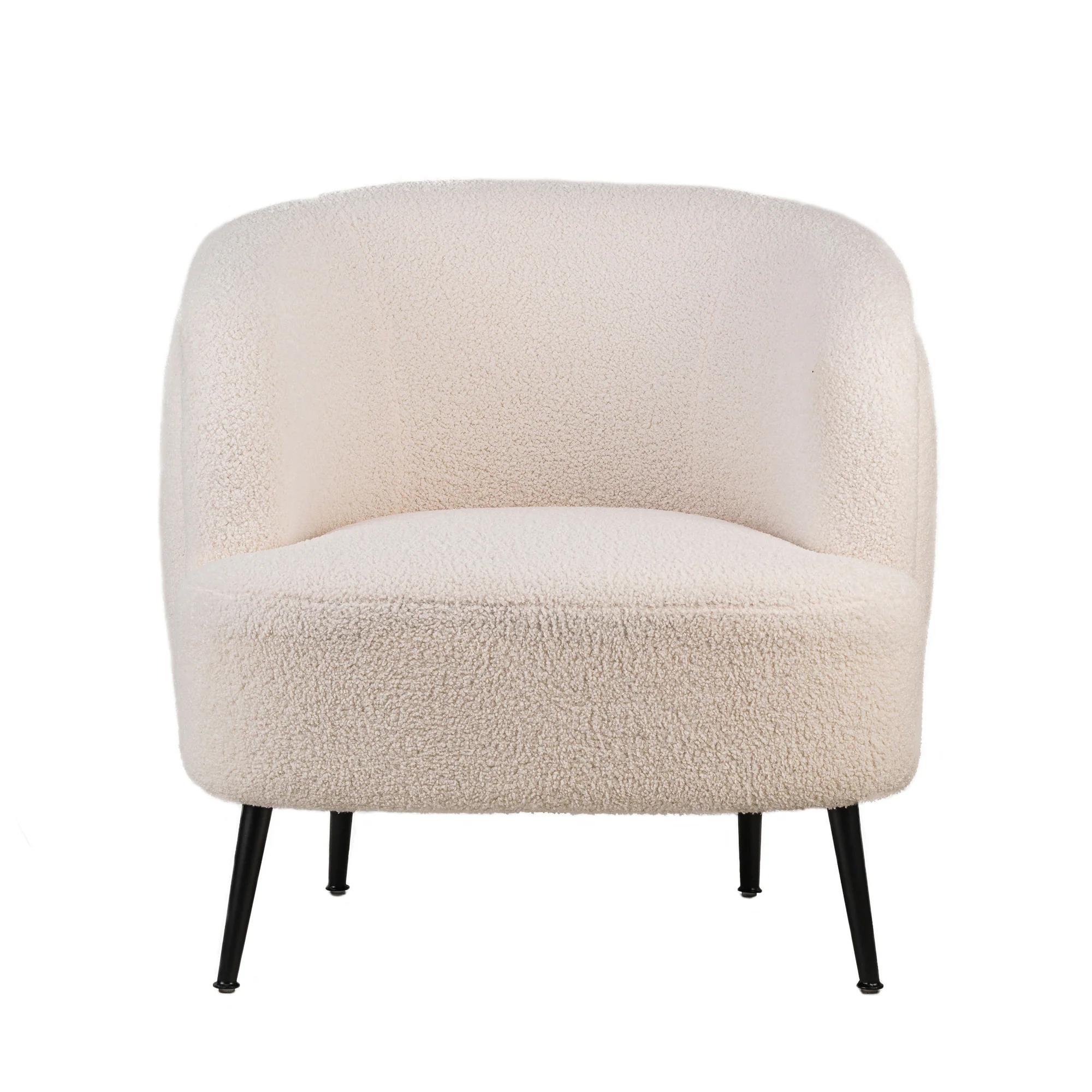 SVEN - Fauteuil de salon en métal et bouclettes blanches - Image 7