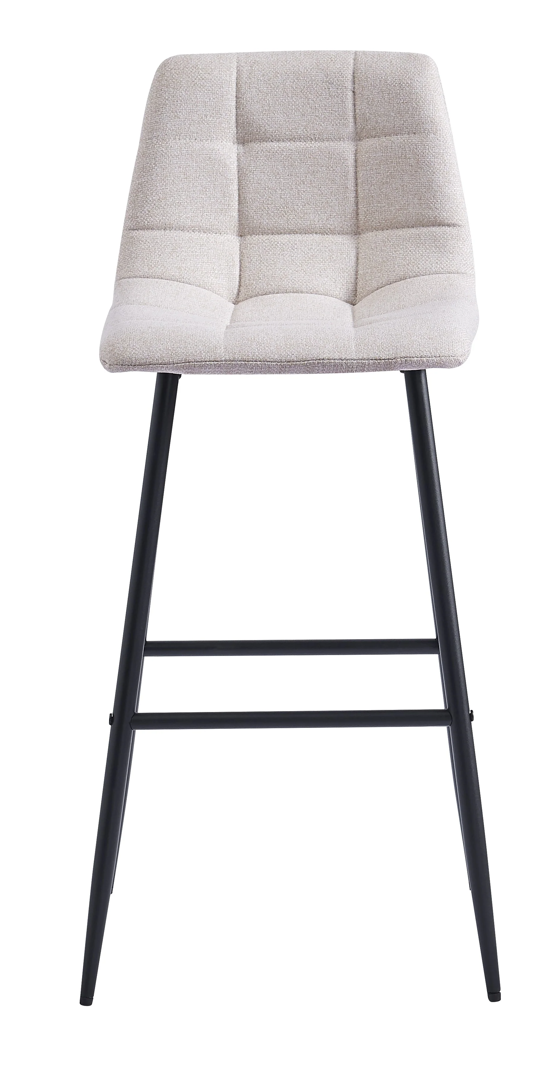 BJORN - Lot de 2 tabourets de bar en métal et tissu beige - Image 6