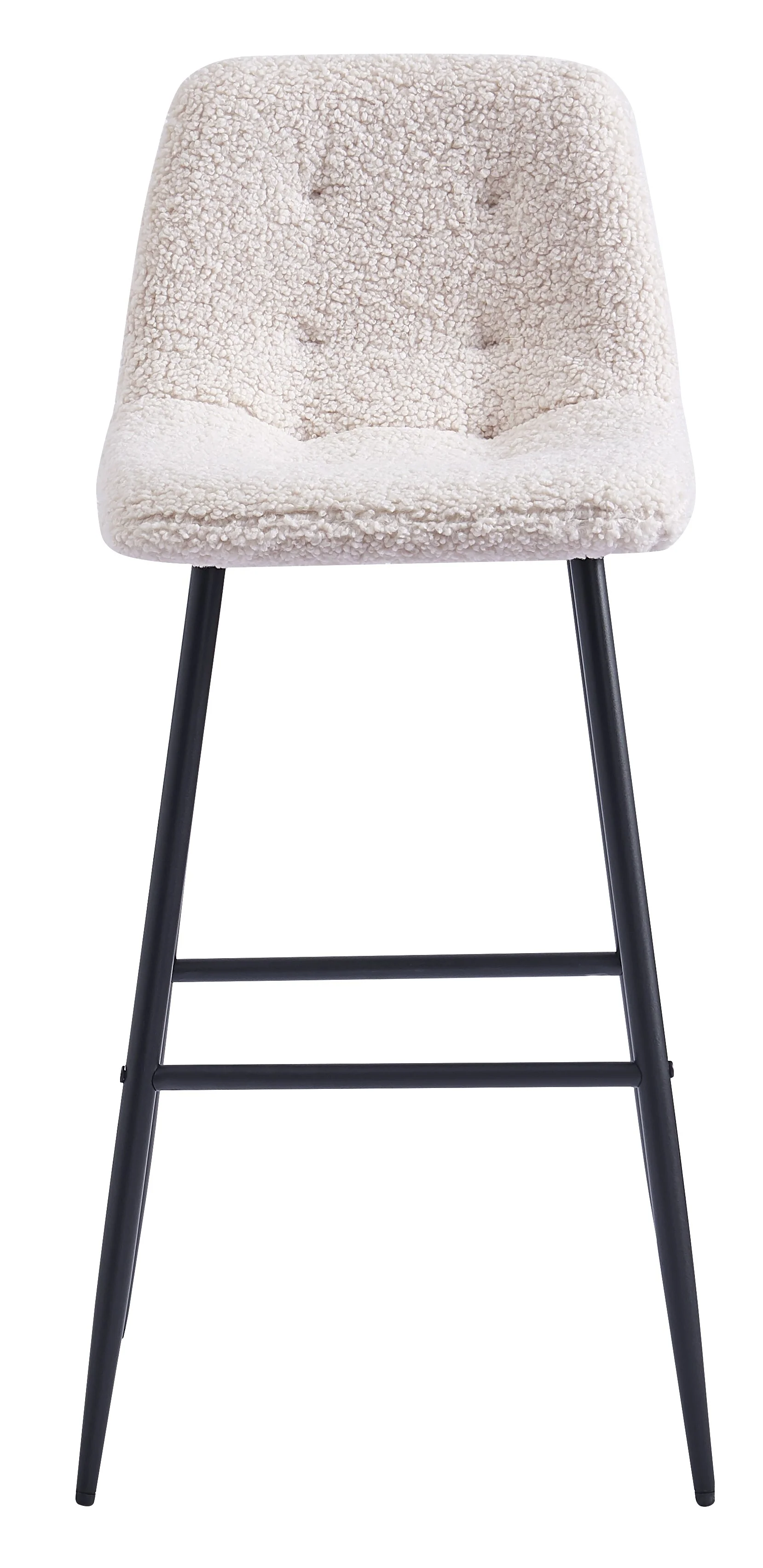 BJORN - Lot de 2 tabourets de bar en métal et bouclettes blanches - Image 7