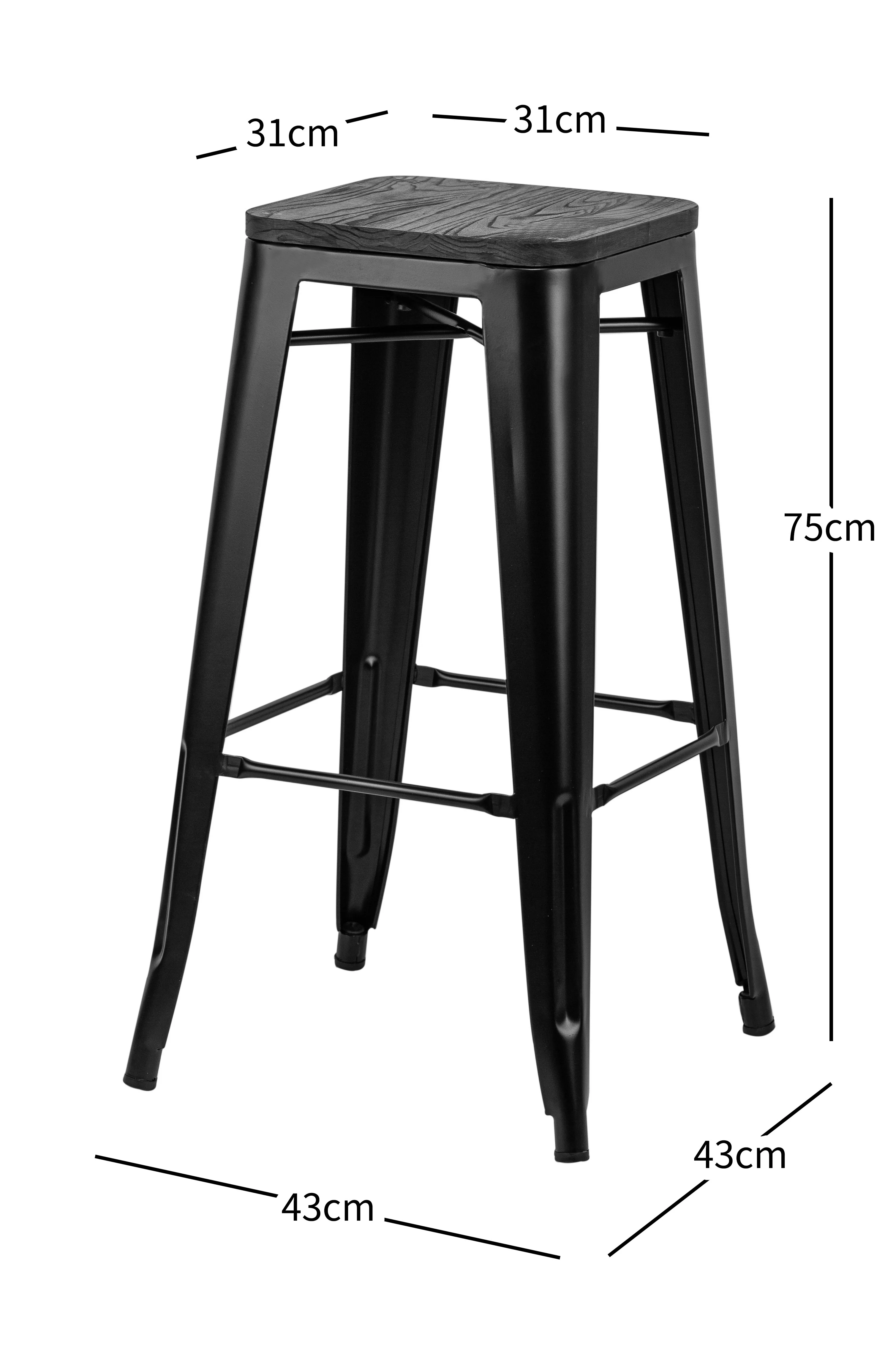 NASH - Tabouret de bar en métal et frêne naturel gris - Image 4