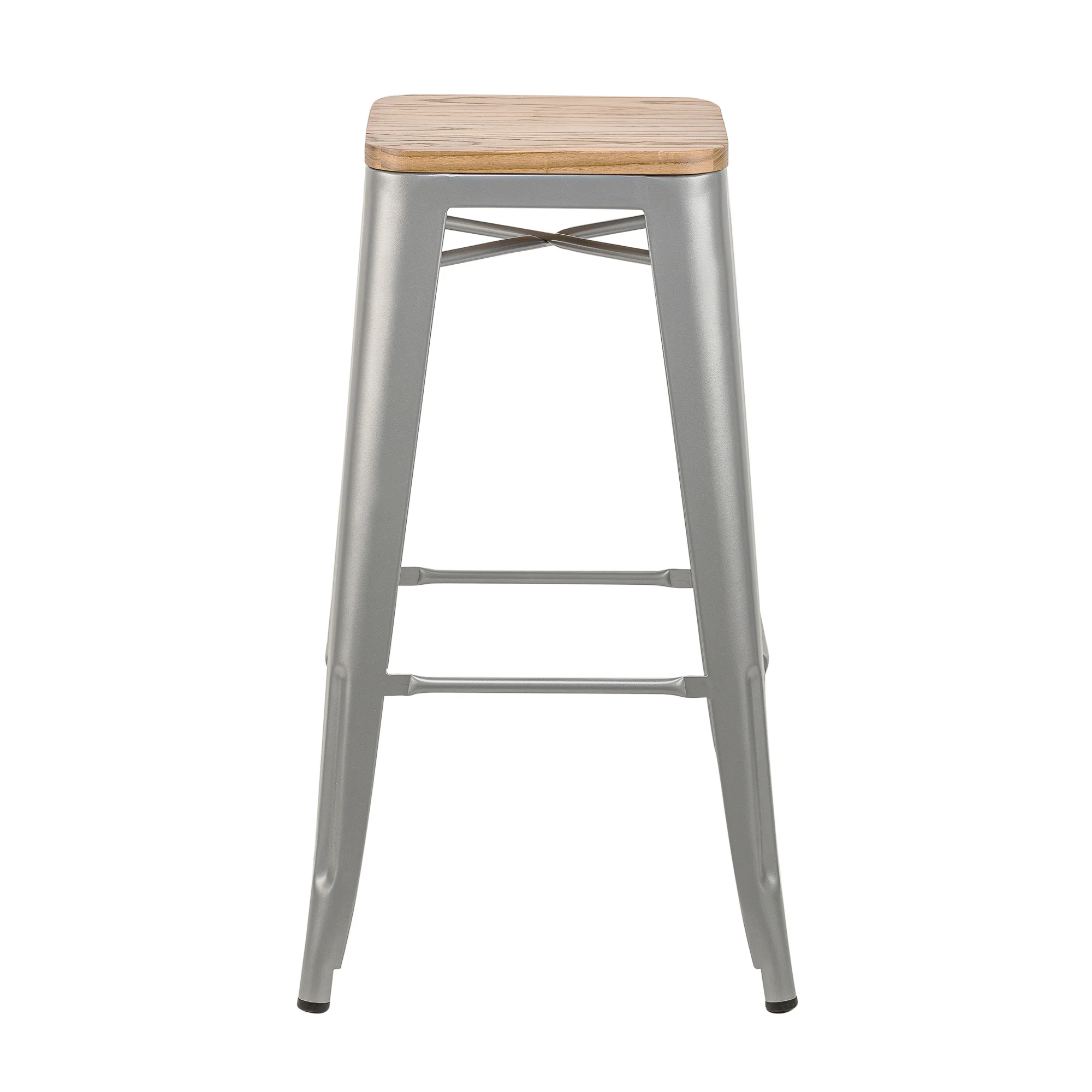 NASH - Tabouret de bar en métal et frêne naturel gris - Image 5