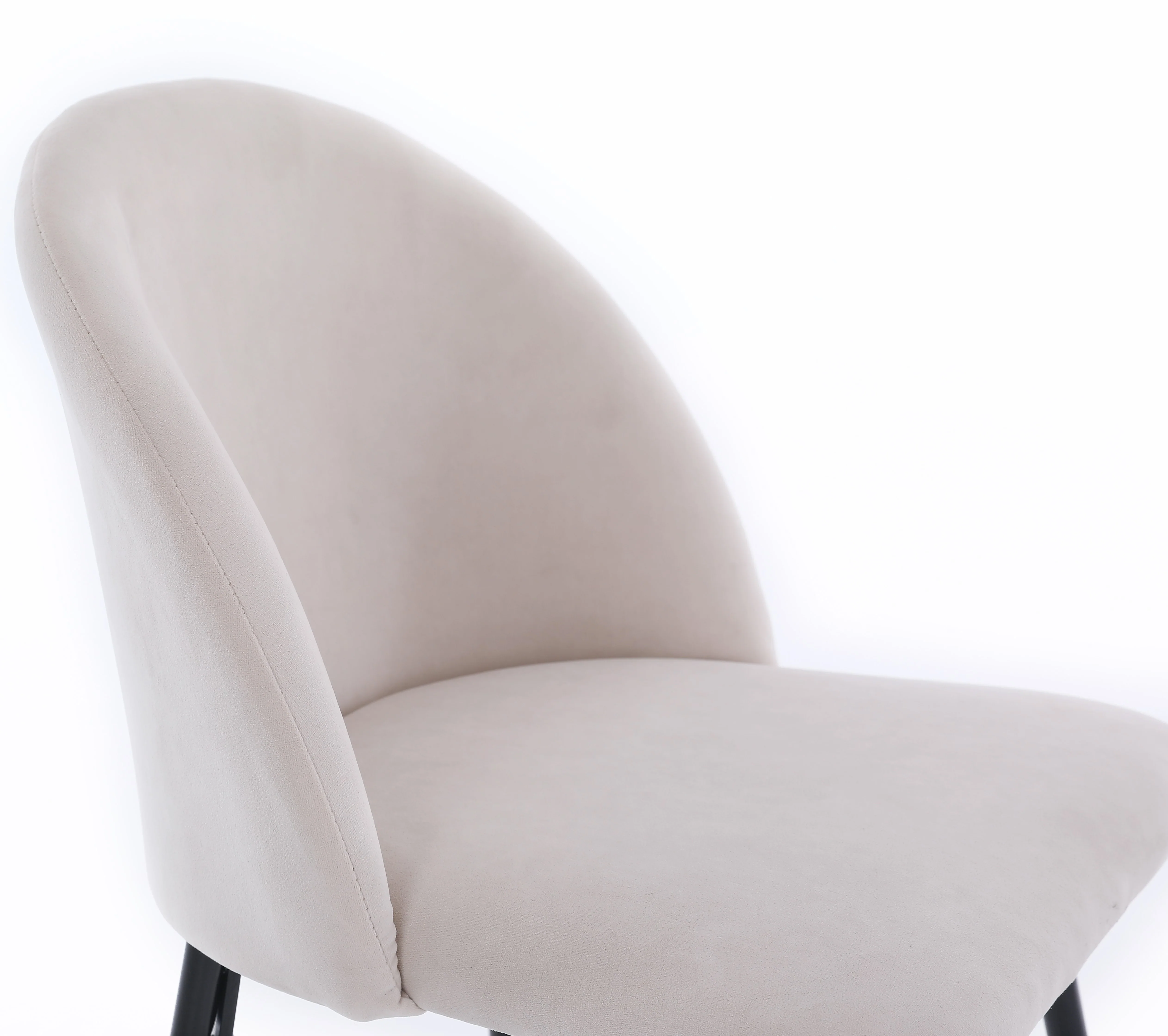 NILSSON - Lot de 2 tabourets de bar en métal et velours beige - Image 3