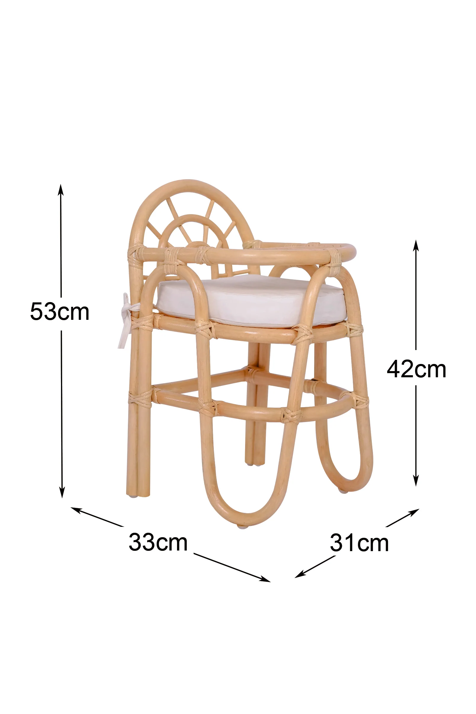 TANJUNG - Chaise haute pour bébé en rotin naturel - Image 3