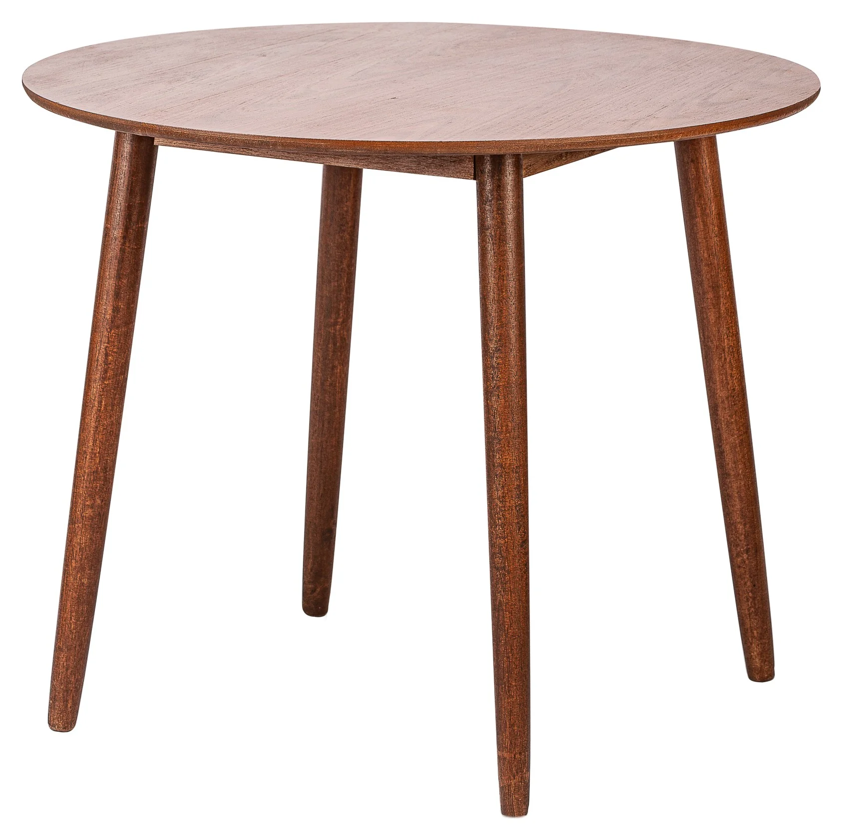TRADITION - Table a manger ronde 4 personnes en pin massif D90 finition noyer - Image 14