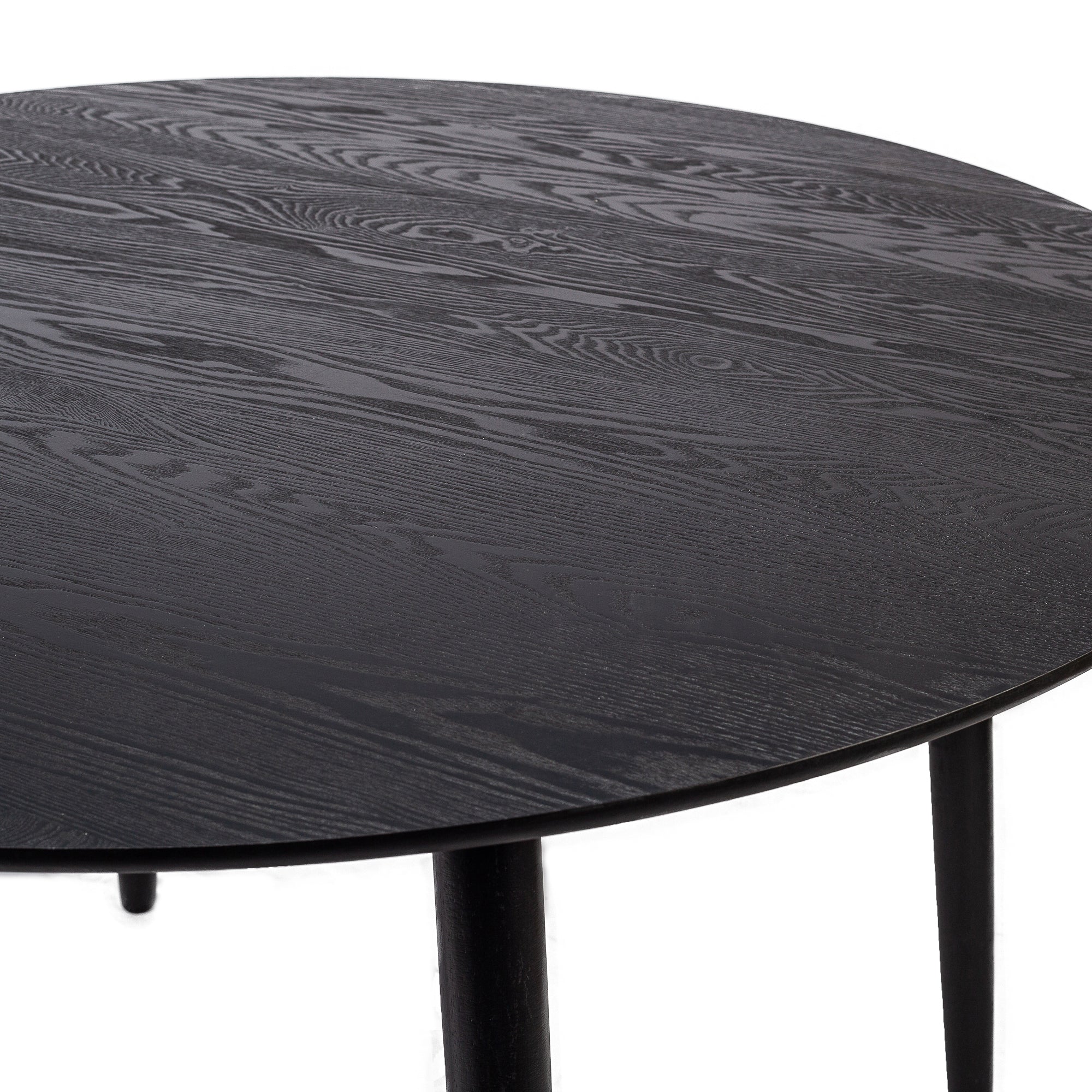 TRADITION - Table a manger ronde 6 personnes en pin massif D120 noir - Image 5